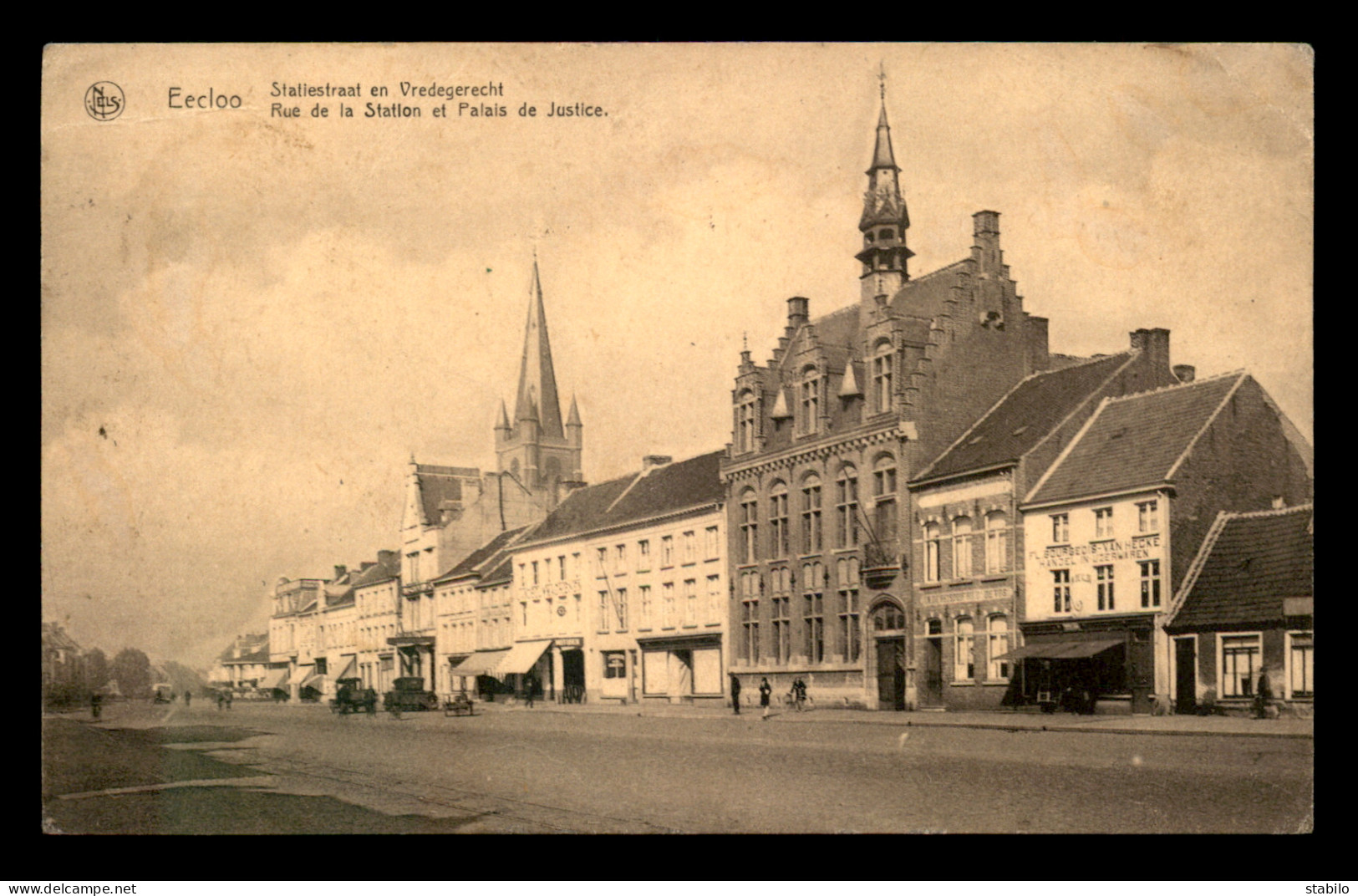 BELGIQUE - EECLOO - RUE DE LA STATION ET PALAIS DE JUSTICE - Eeklo