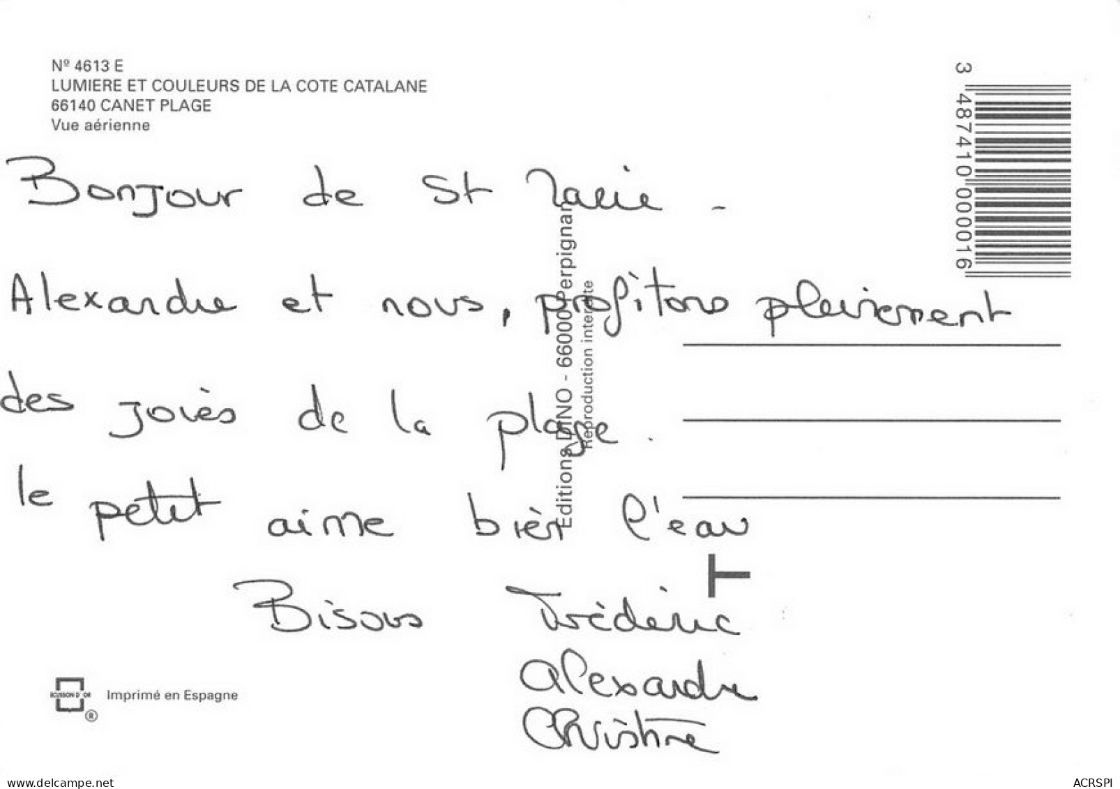 66  CANET PLAGE En Rousillon Vue Aérienne  (Scan R/V) N°   35   \MT9119 - Canet En Roussillon