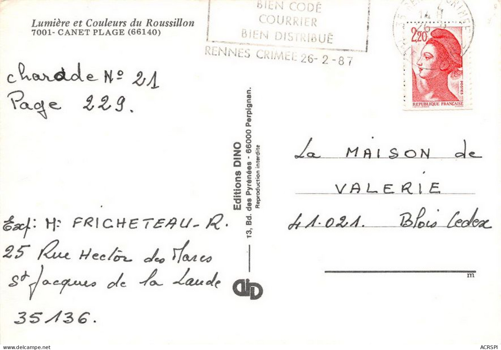 66  CANET PLAGE En Rousillon Vue Panoramique D'ensemble  (Scan R/V) N°   34   \MT9119 - Canet En Roussillon