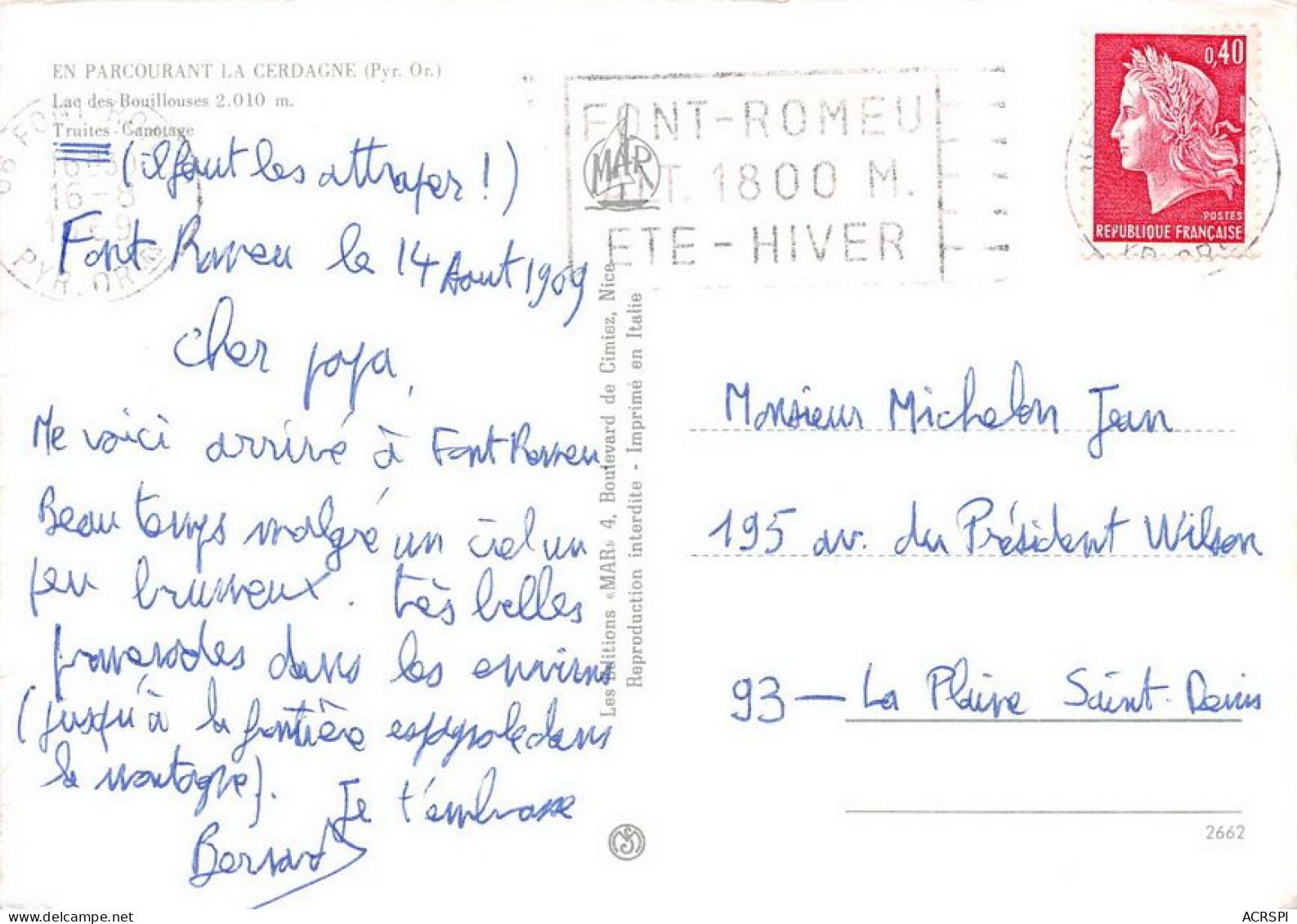 66 LES ANGLES Massif Du CARLIT Lac D'enfer  Et La Bouillouse  (scan R/V) N°   24   \MT9131 - Prades