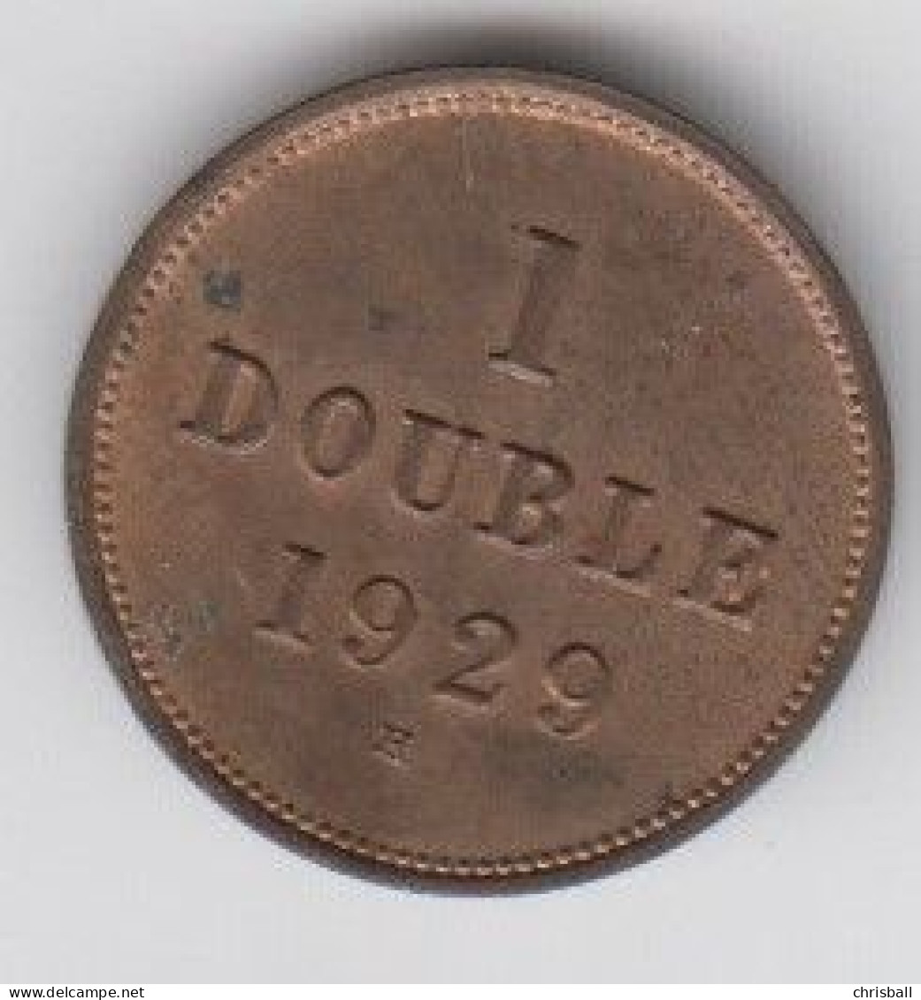 Guernsey Coin 1double 1929 Condition Almost UNC. - Guernesey