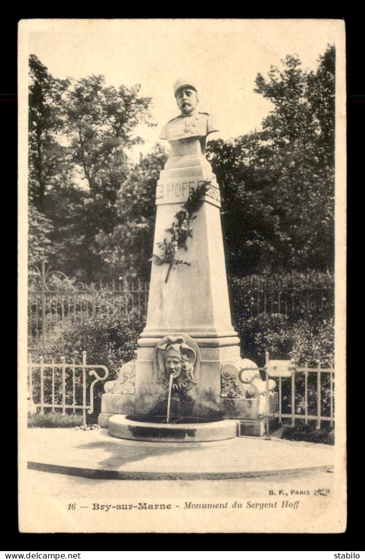 GUERRE DE 1870 - BRY-SUR-MARNE (VAL-DE-MARNE) - MONUMENT DU SERGENT HOFF - Bry Sur Marne