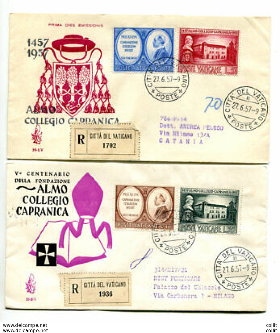 Vaticano FDC Venetia 1956 Capranica  Viaggiata Racc. Per L'Italia - FDC