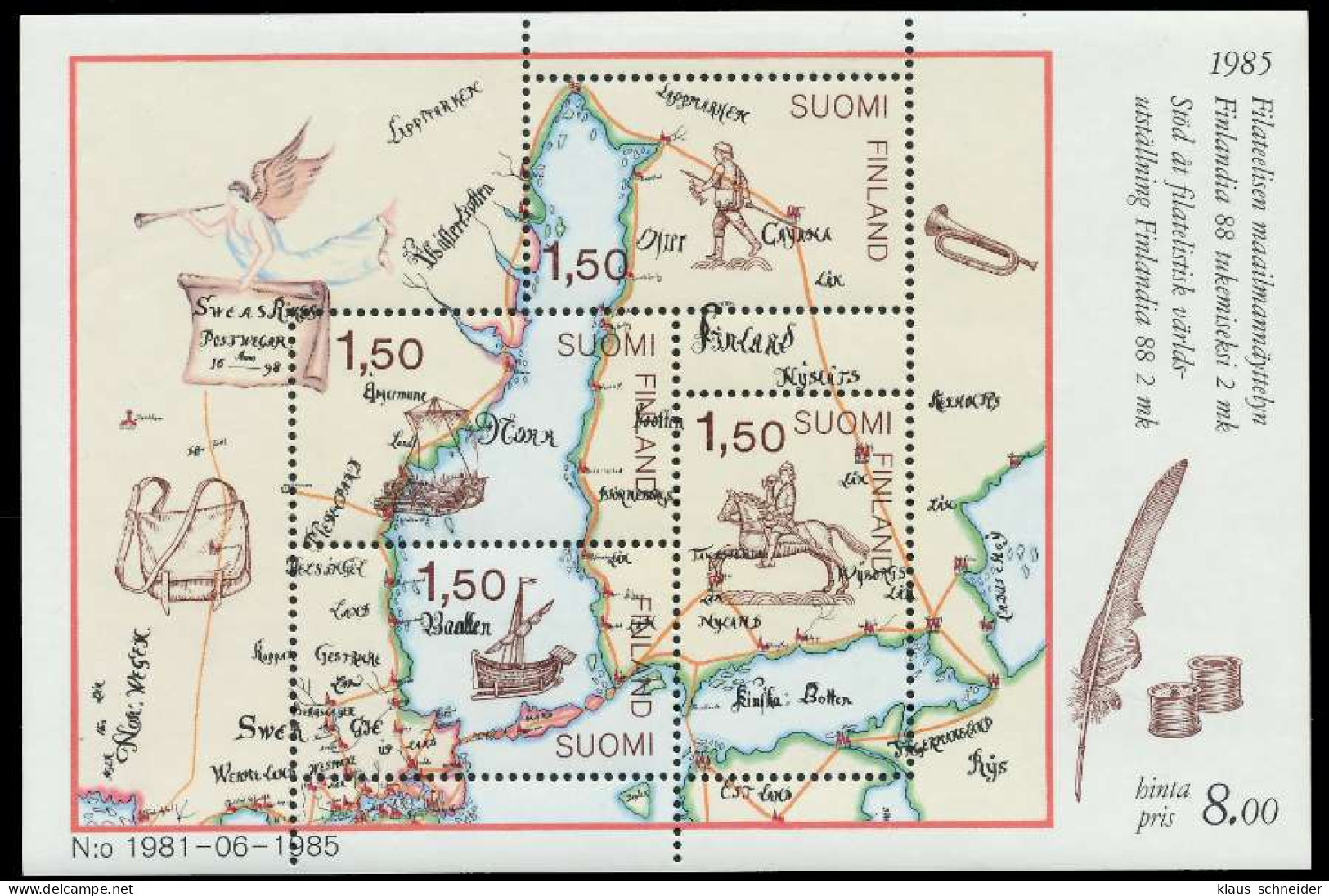 FINNLAND Block 1 Postfrisch S01984A - Blokken & Velletjes