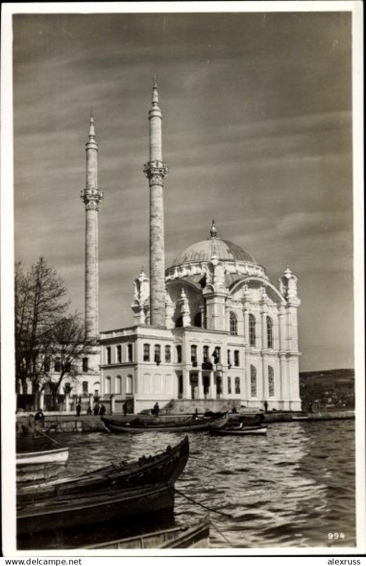 RPPC Photo Postcard Constantinople Istanbul Turkey, Ortakeuy Mosque On The Bosporus, Unposted Unused - Islam