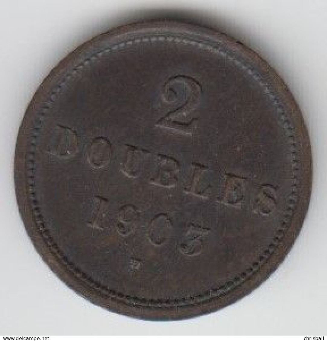 Guernsey Coin 2 Double 1903 - Condition Fine - Guernsey
