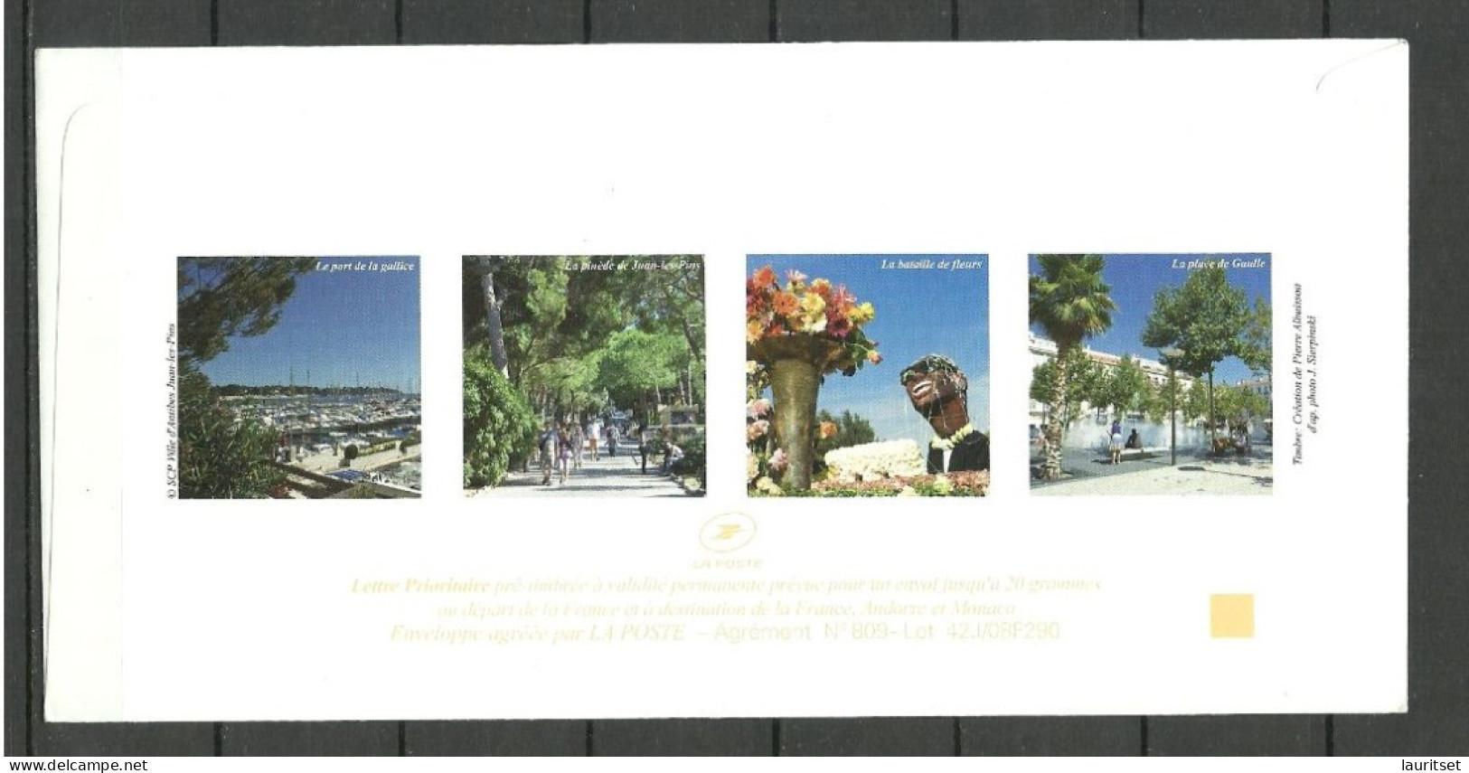 FRANCE 2008 Illustrated Stationery Cover Antibes Juan-Les-Pins Le Fort Carre Sent To Finland - Covers & Documents