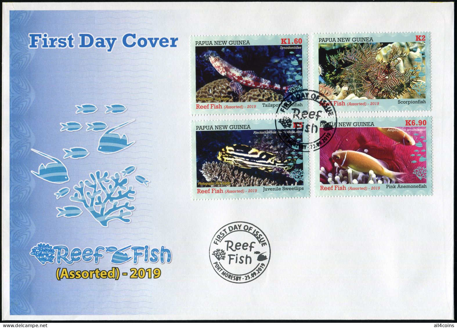 Papua New Guinea 2019. Reef Fish Of Papua New Guinea (I) (Mint) First Day Cover - Papua New Guinea
