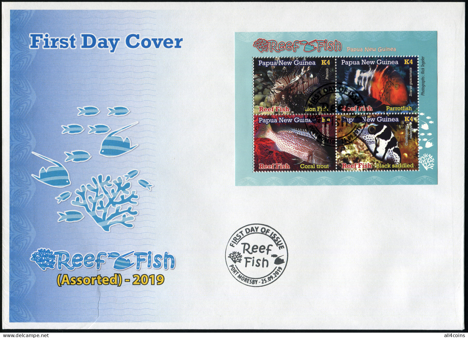 Papua New Guinea 2019. Reef Fish Of Papua New Guinea (II) (Mint) First Day Cover - Papua New Guinea