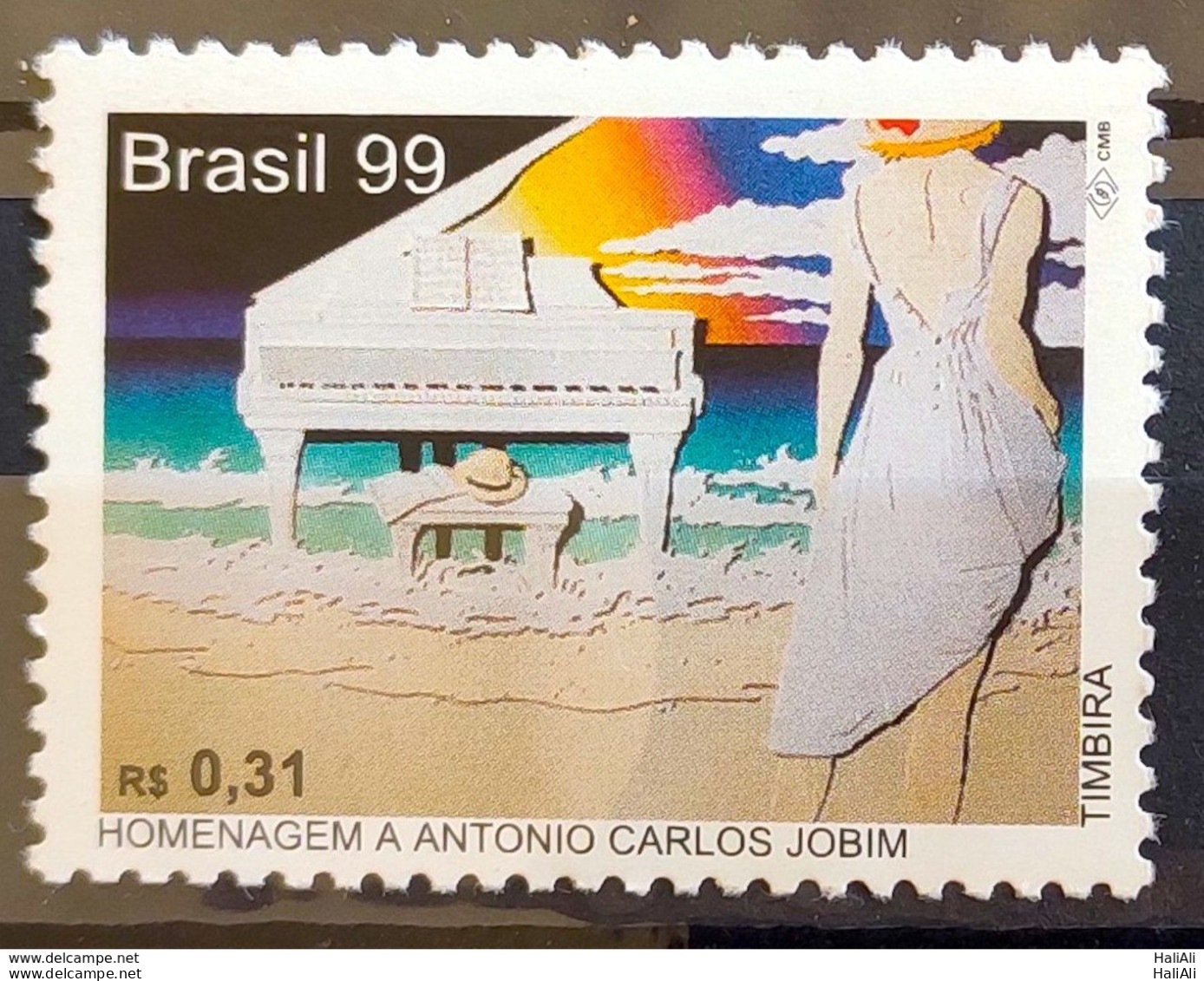 C 2228 Brazil Stamp Stamp Antonio Carlos Jobim Piano Music Beach 1999 - Unused Stamps