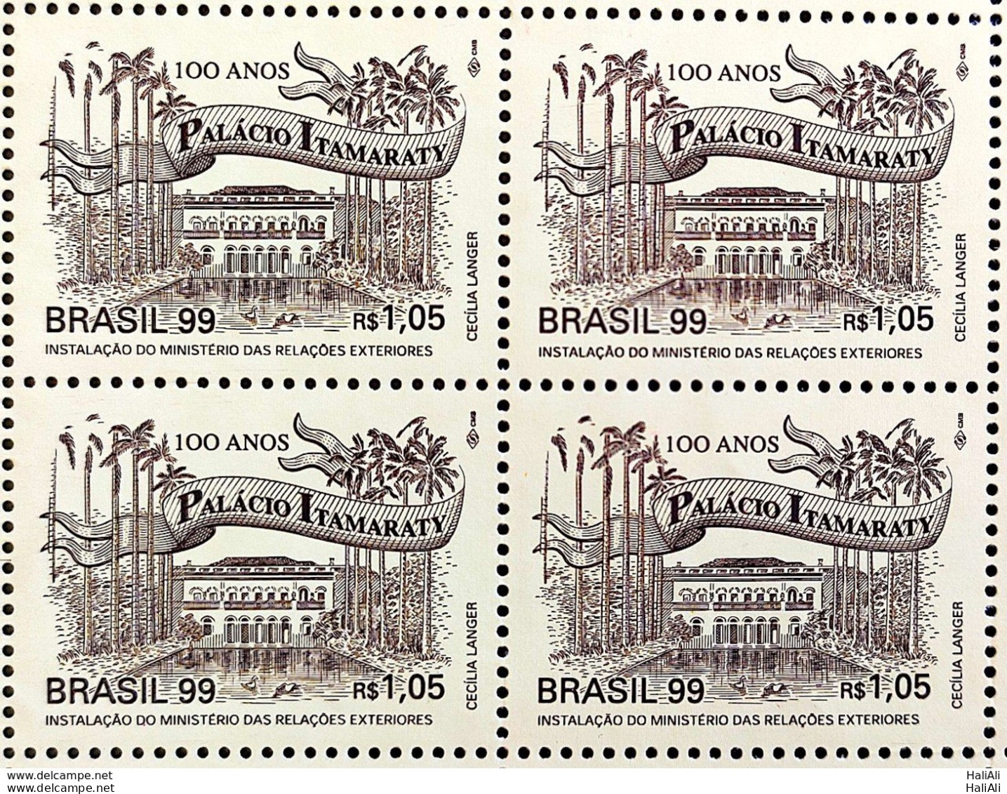 C 2236 Brazil Stamp Ministry Of Foreign Affairs Palácio Do Itamaraty 1999 Block Of 4 - Unused Stamps