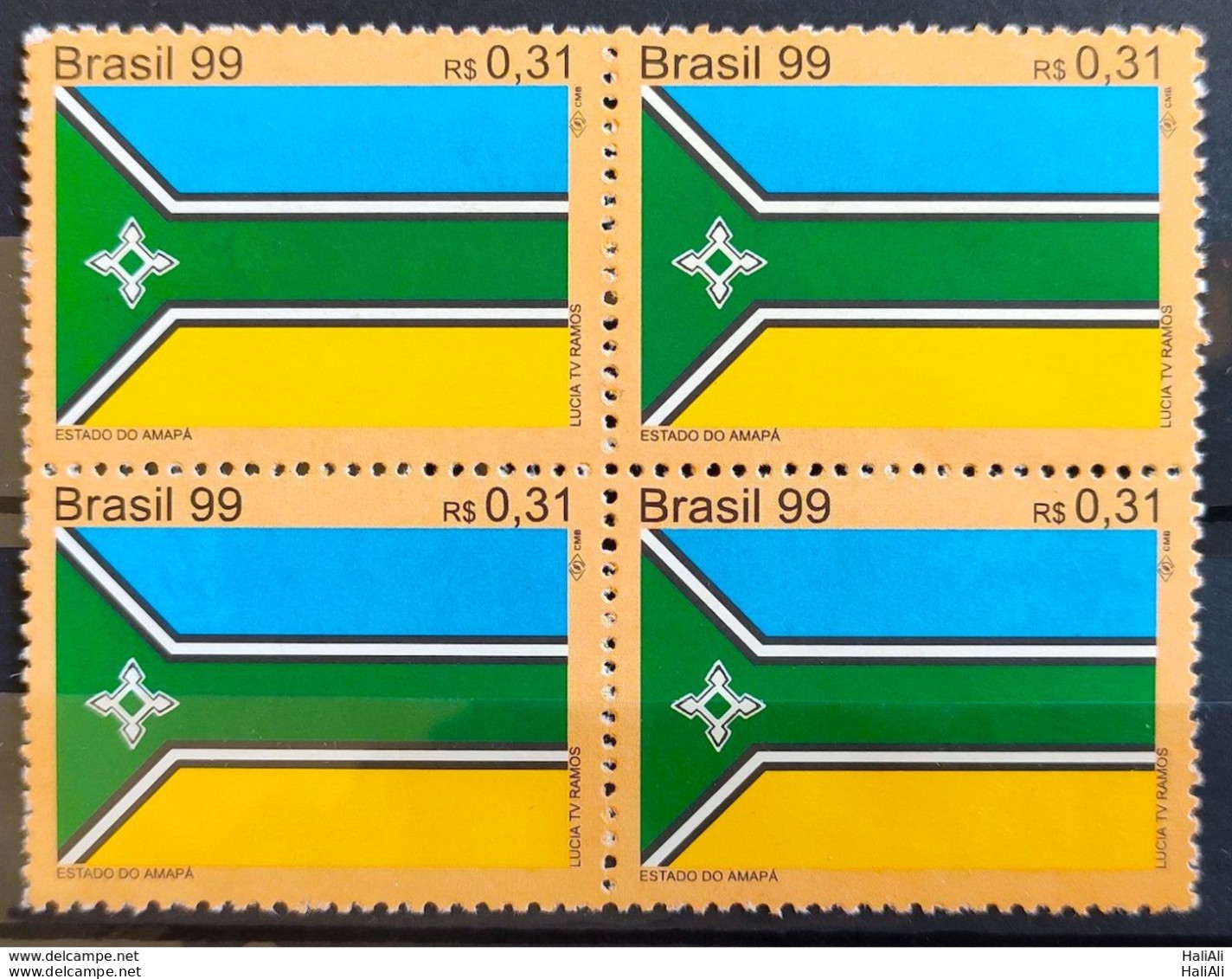 C 2226 Brazil Stamp Amapá Flag Stamp 1999 Block Of 4 - Unused Stamps