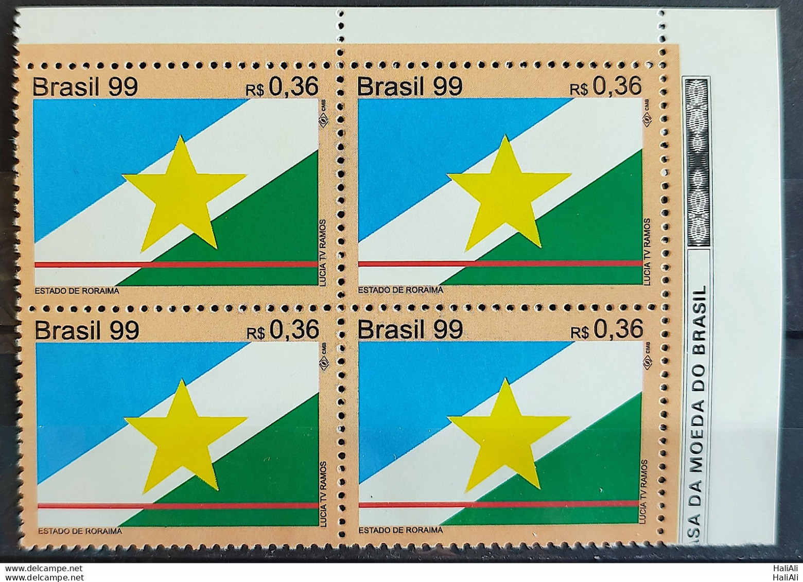 C 2227 Brazil Stamp Flag Of Roraima Star 1999 Block Of 4 - Unused Stamps