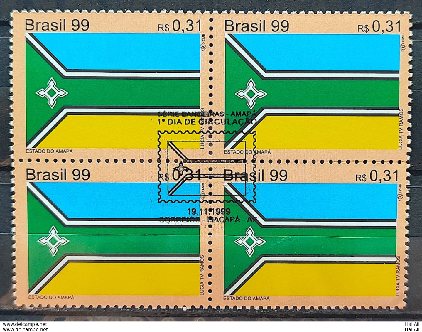 C 2226 Brazil Stamp Amapa Flag 1999 Block Of 4 CBC AP - Unused Stamps