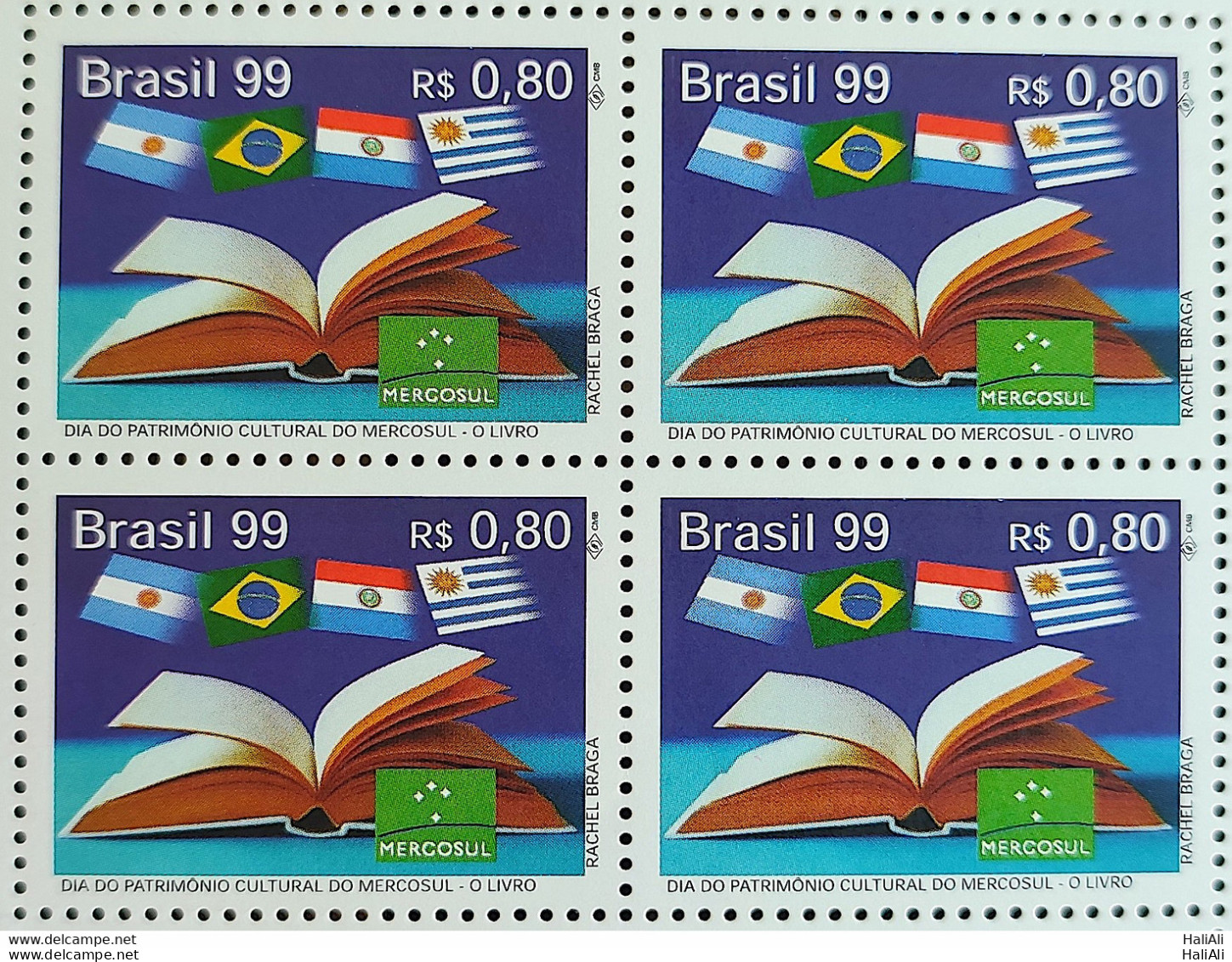 C 2220 Brazil Stamp Cultural Heritage Day Of Mercosur Flag 1999 Block Of 4 - Unused Stamps
