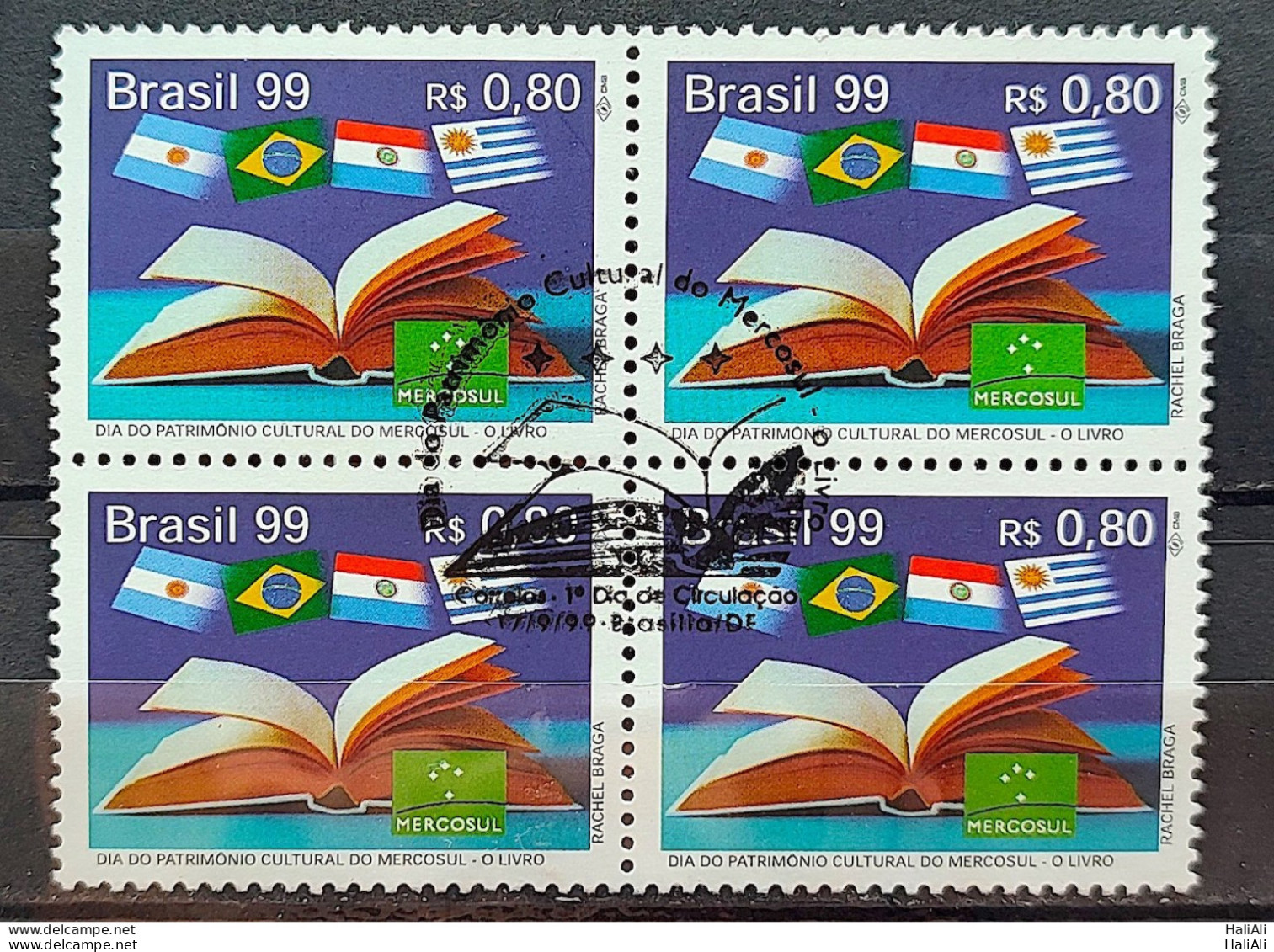 C 2220 Brazil Stamp Cultural Heritage Day Of Mercosur Flag 1999 Block Of 4 CBC DF - Unused Stamps