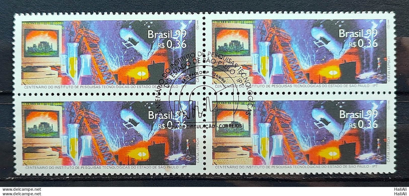 C 2201 Brazil Stamp Centenary Of The Institute Of Technological Research IPT Computer 1999 Block Of 4 CBC SP - Unused Stamps