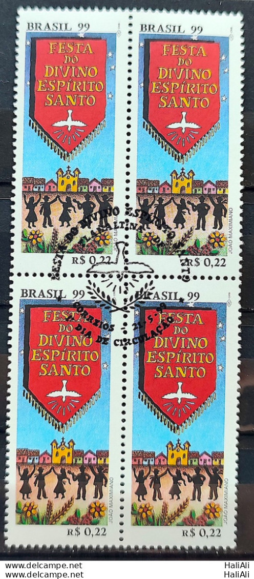 C 2197 Brazil Stamp Party Of The Divine Holy Spirit Church Religion 1999 Block Of 4 Cbc Df - Unused Stamps