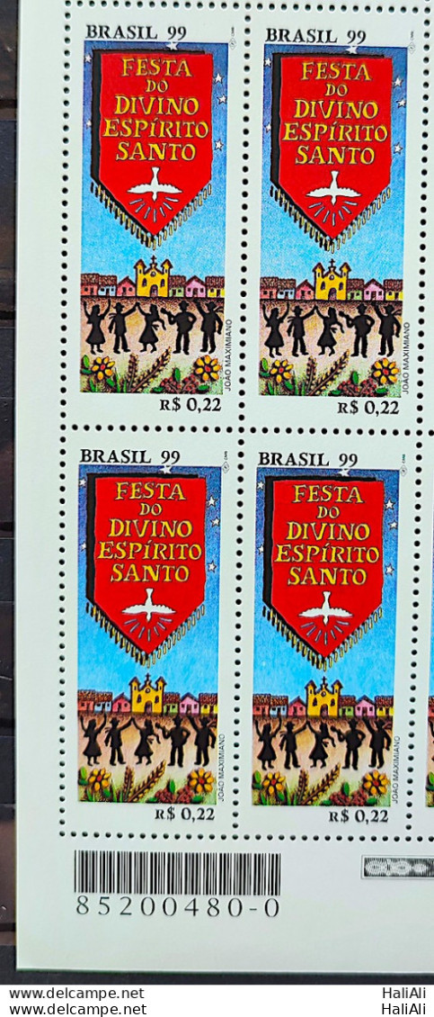 C 2197 Brazil Stamp Divine Party Holy Spirit Church Religion 1999 Block Of 4 Bar Code - Unused Stamps