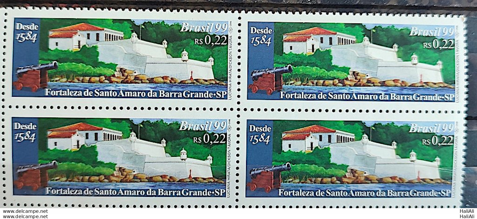 C 2194 Brazil Stamp Fortaleza De Santo Amaro Da Barra Grande Military 1999 Block Of 4 - Unused Stamps