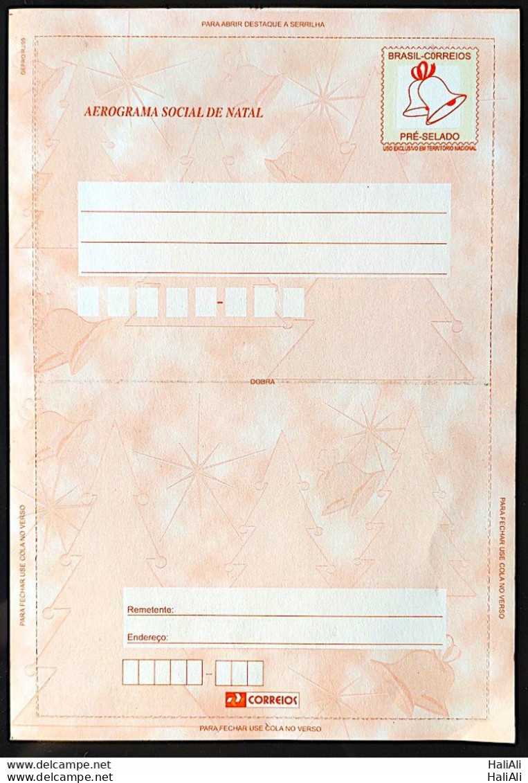 Brazil Aerogram Cod 015 Doves And Balls 1999 - Postal Stationery