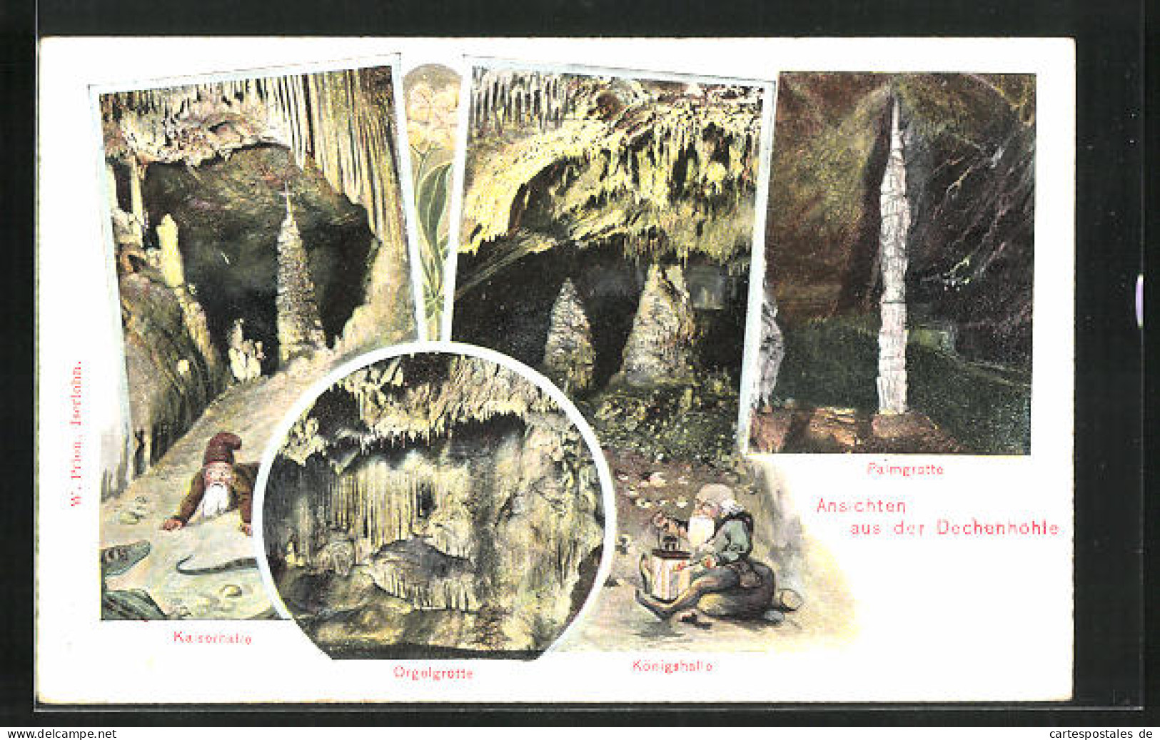 AK Iserlohn, Dechenhöhle Mit Kaiserhalle, Orgelgrotte, Königshalle Und Palmgrotte  - Iserlohn