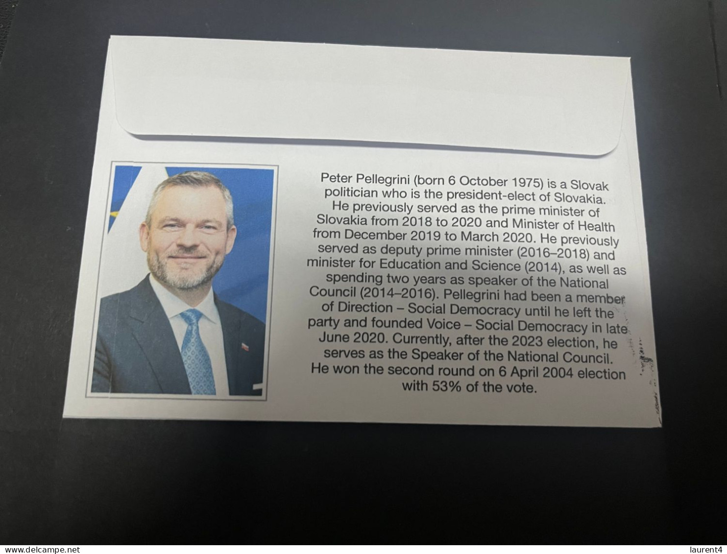 8-4-2024 (1 Z 22) Slovakia Elect New President - Peter Pellegrini (6th April 2024) - Lettres & Documents