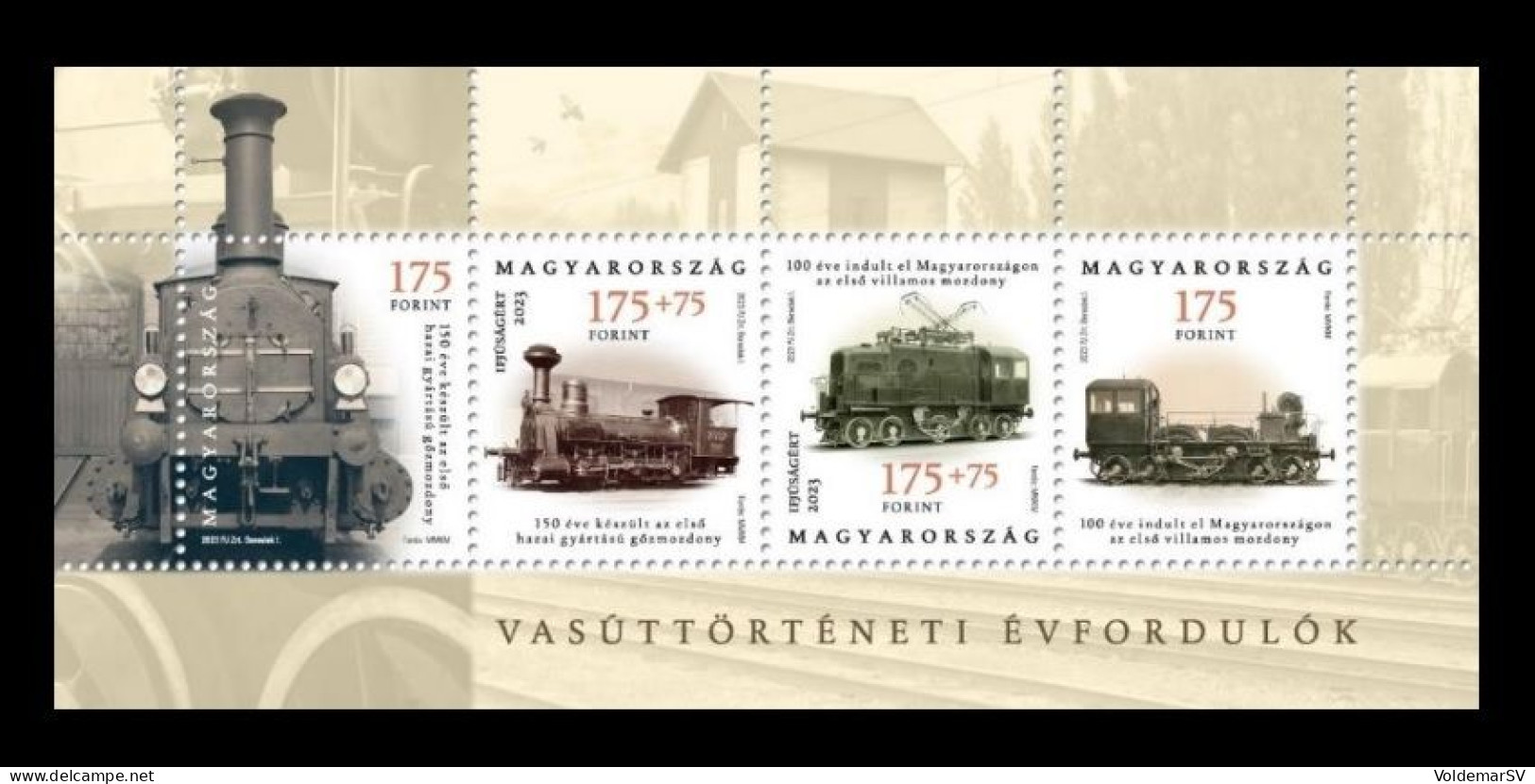 Hungary 2023 Mih. 6308/11 (Bl.482) Railway History. Locomotives MNH ** - Ongebruikt