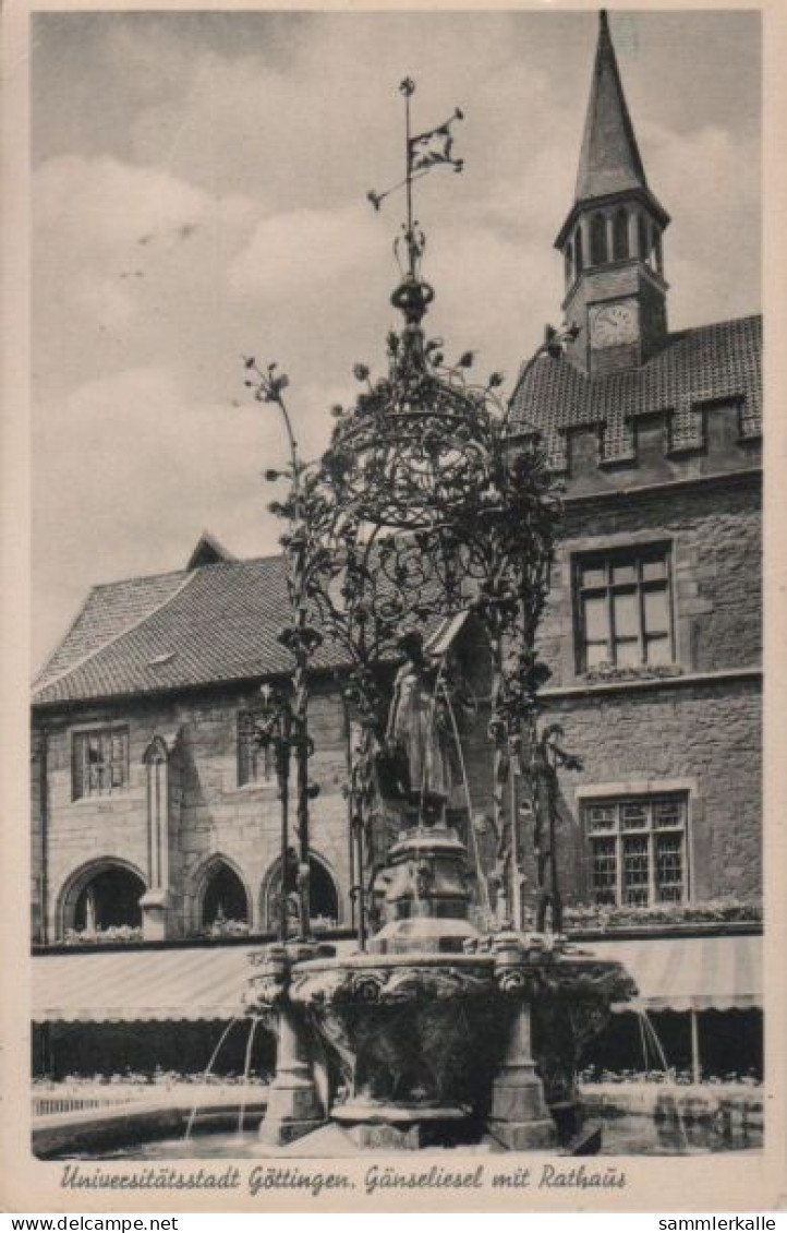 62006 - Göttingen - Gänseliesel Mit Rathaus - 1962 - Goettingen