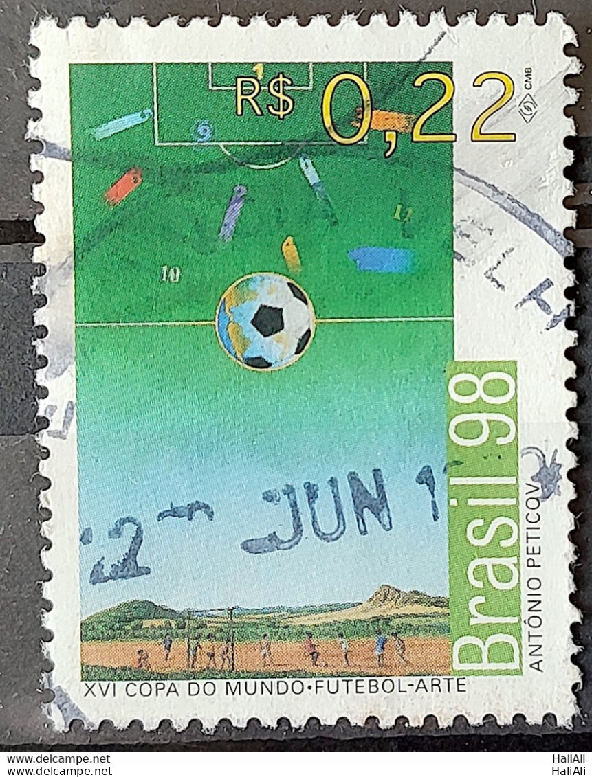 C 2135 Brazil Stamp World Cup Football France Art 1998 Circulated 1 - Gebraucht