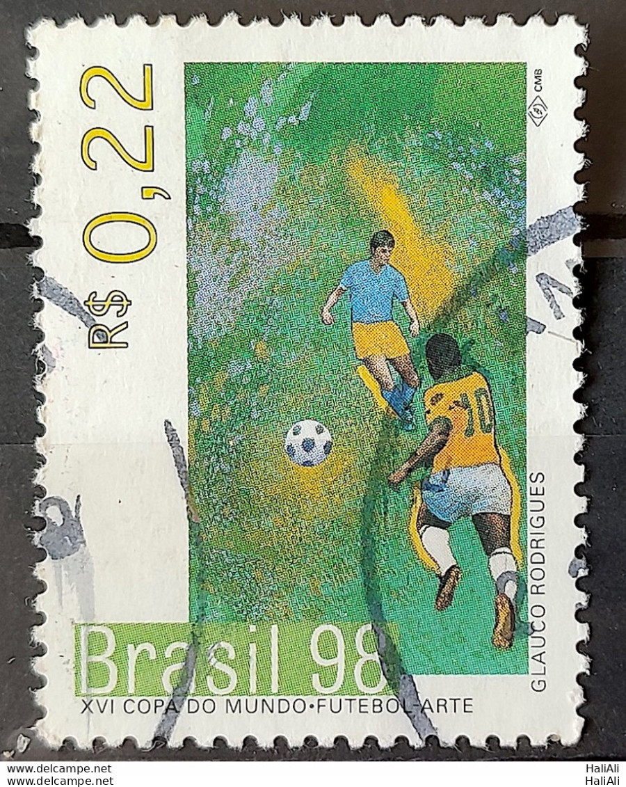 C 2130 Brazil Stamp World Cup Football France Art Glauco Rodrigues 1998 Circulated 1 - Usados