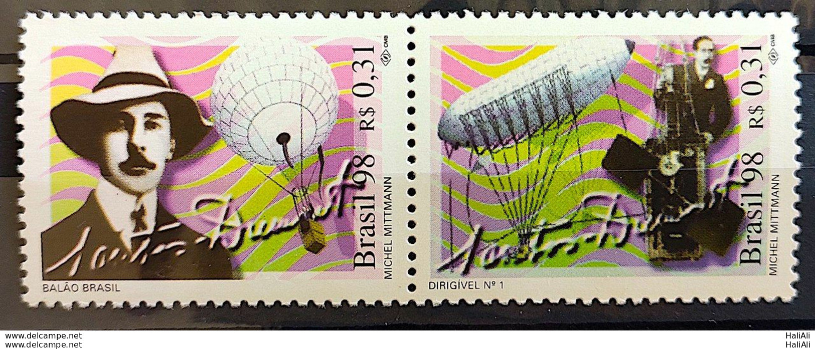 C 2143 Brazil Stamp Santos Dumont Airplane Aviation Balloon 1998 - Unused Stamps