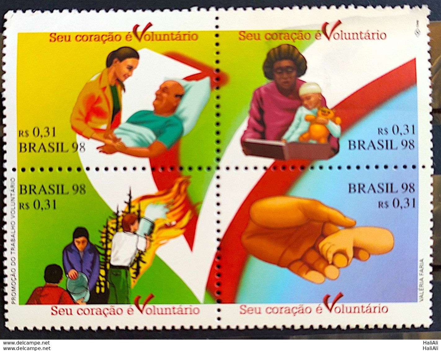 C 2081 Brazil Stamp Promotion Of Voluntary Work Health Hand 1998 - Unused Stamps