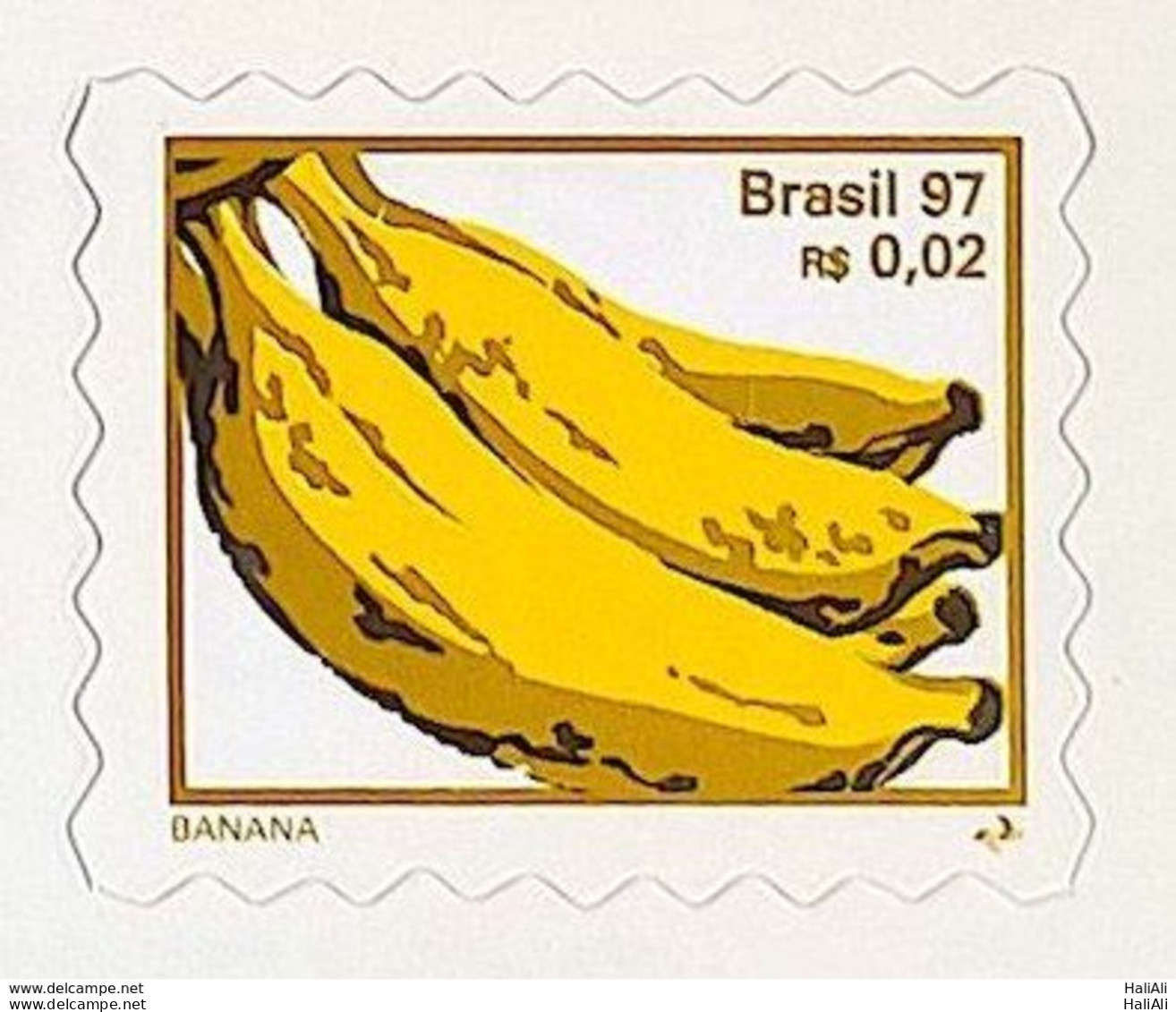 Brazil Regular Stamp 750 B3 Banana Fruit Perce In Wave 1998 - Unused Stamps