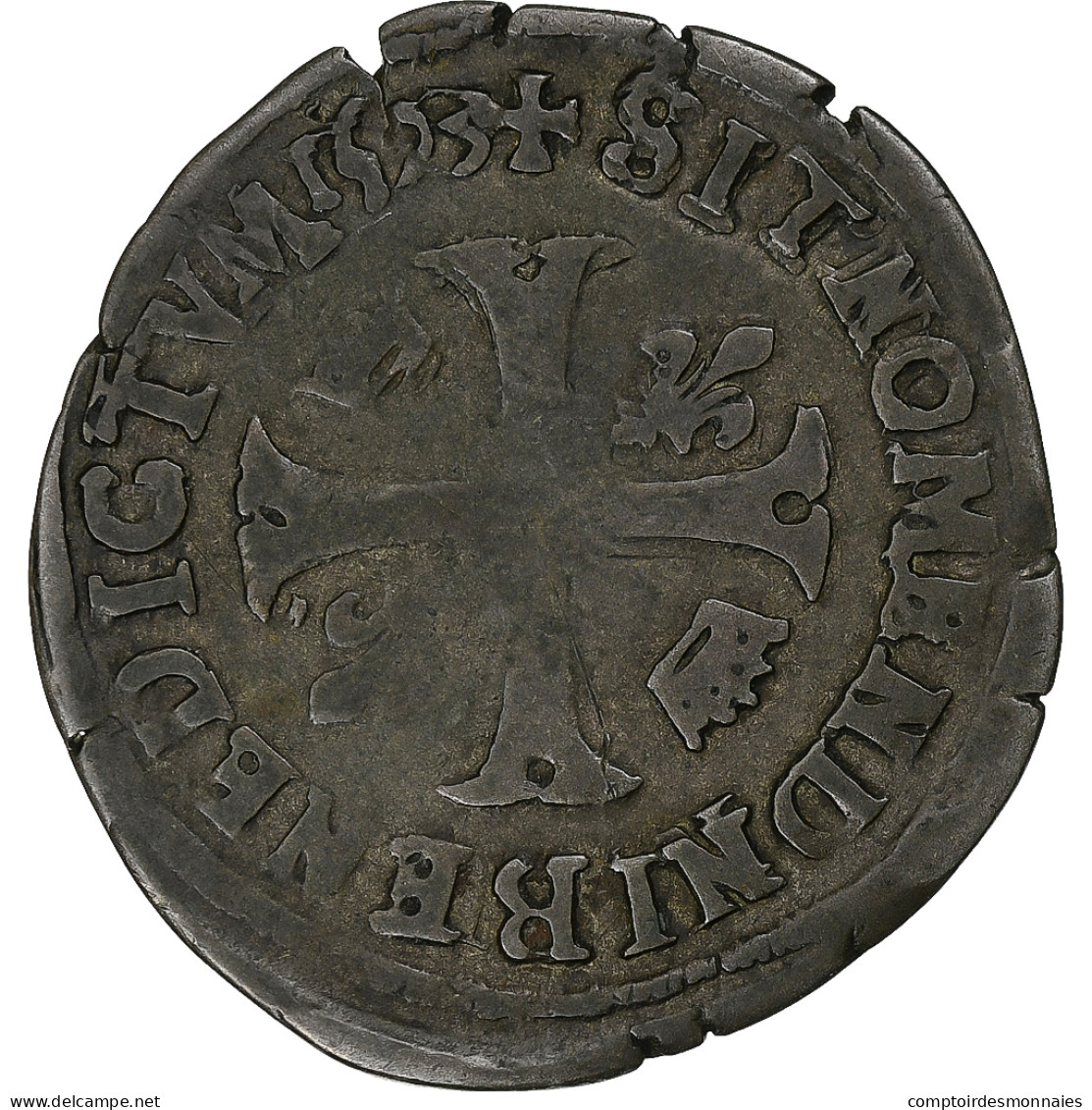 France, Henri IV, Douzain Aux 2 H Couronnés, 1593, Clermont-Ferrand, Billon - 1589-1610 Heinrich IV.