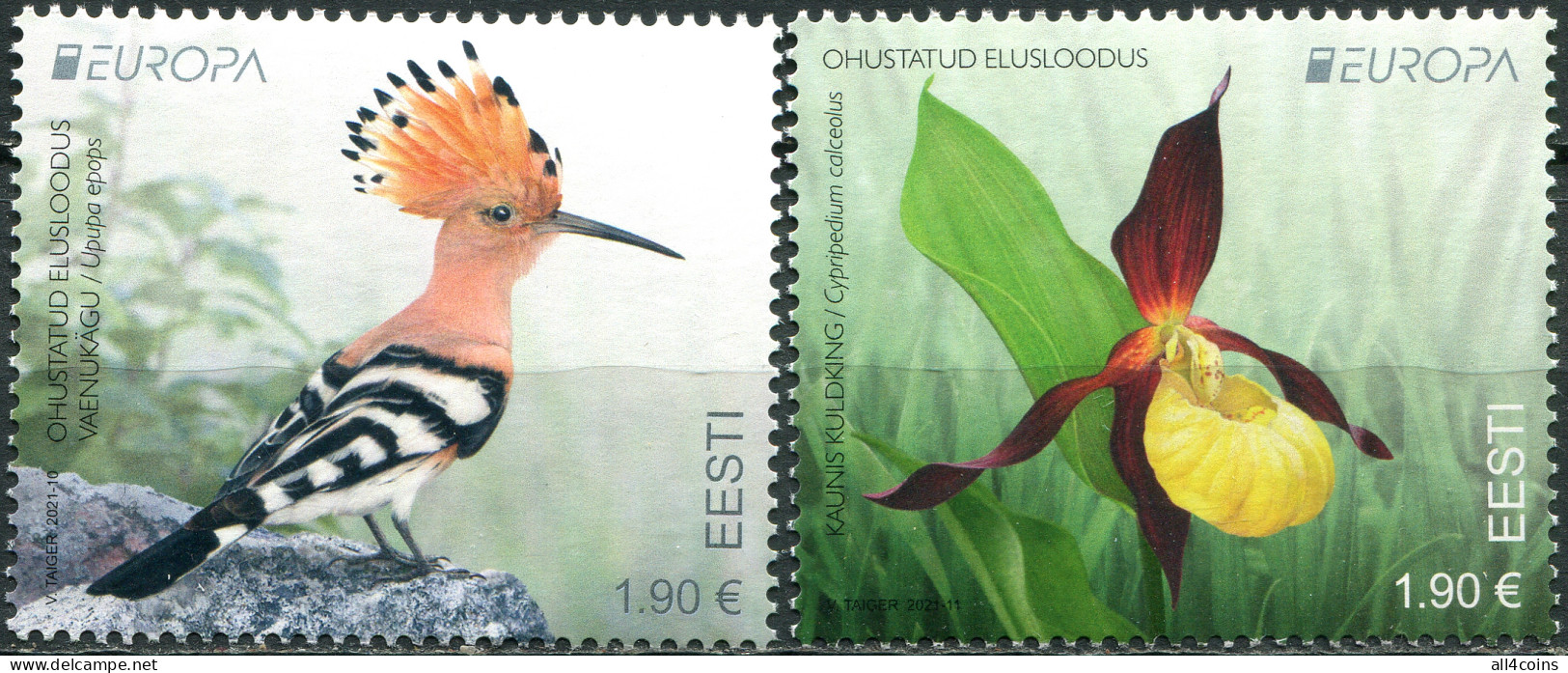 Estonia 2021. Endangered Species (MNH OG) Set Of 2 Stamps - Estonia