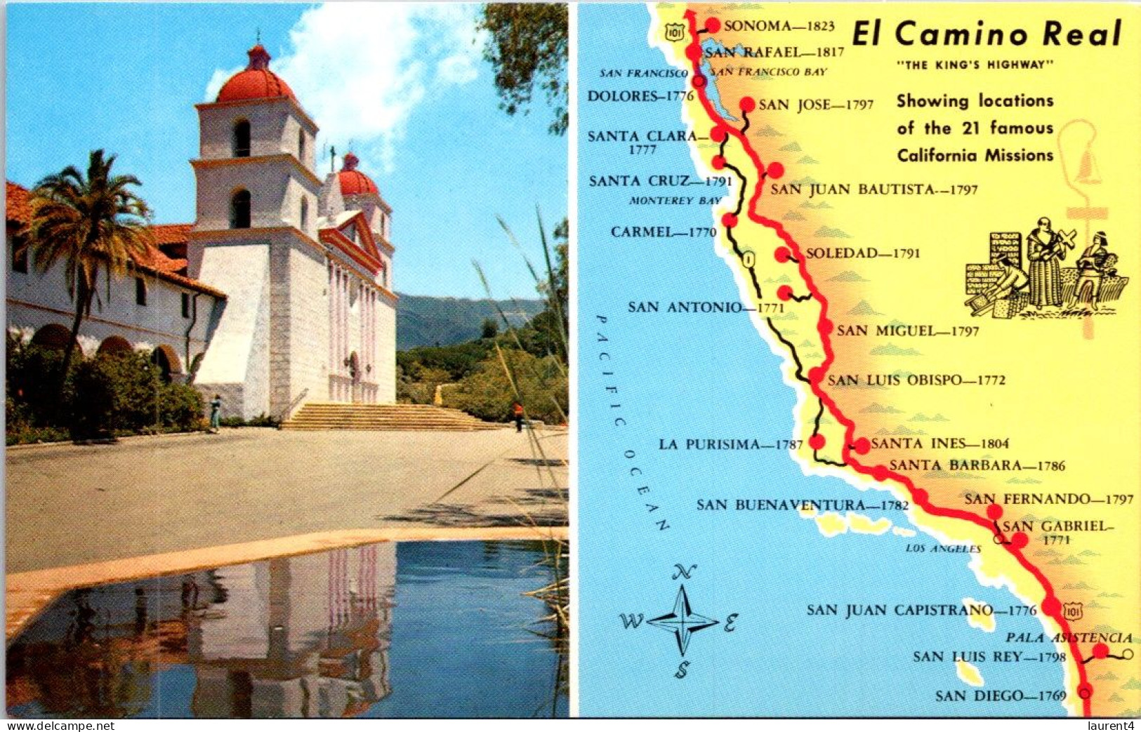 8-4-2024 (1 Z 23) USA - El Camino Real Map - Cartes Géographiques
