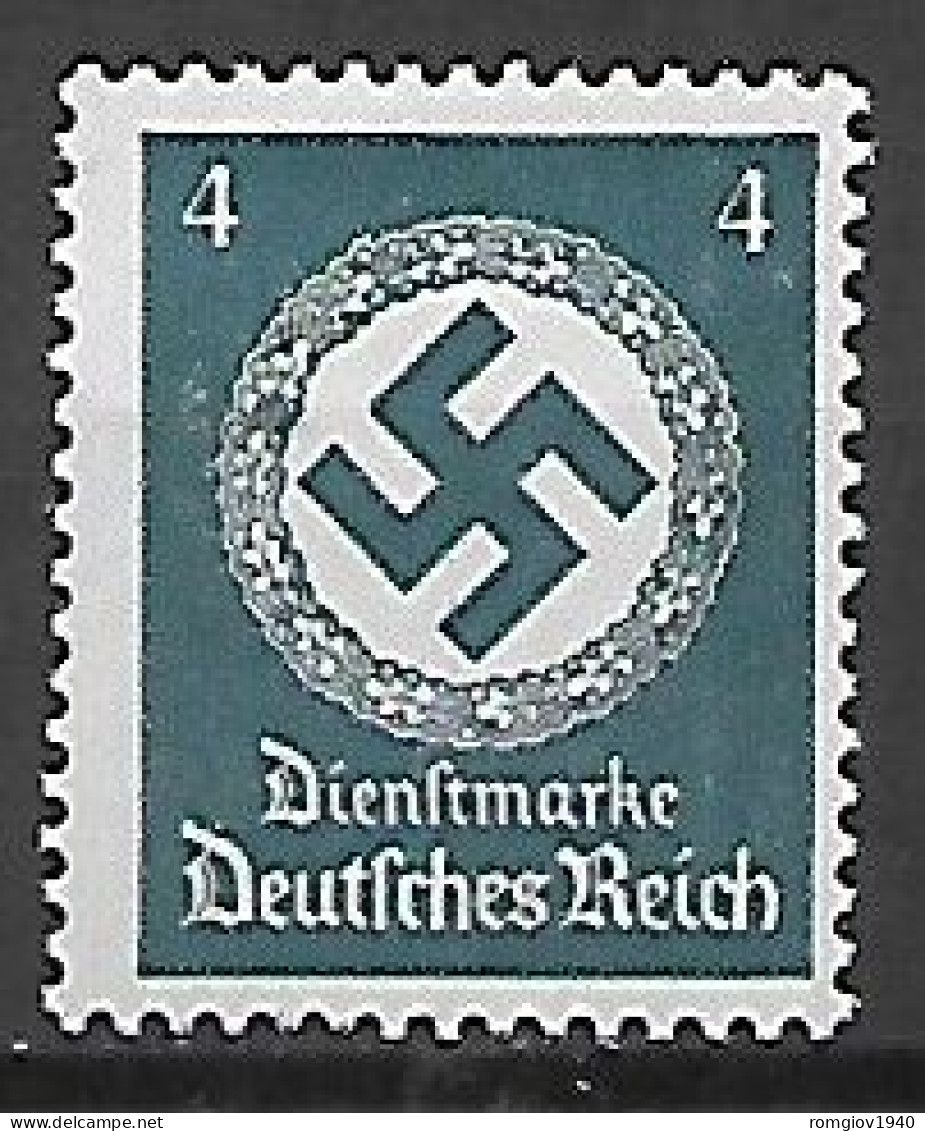 GERMANIA REICH IMPERO 1942 FRANCOBOLLI DI SERVIZIO CROCE UNCINATA SENZA FILIGRANA UNIF. 128  MLH  VF - Officials