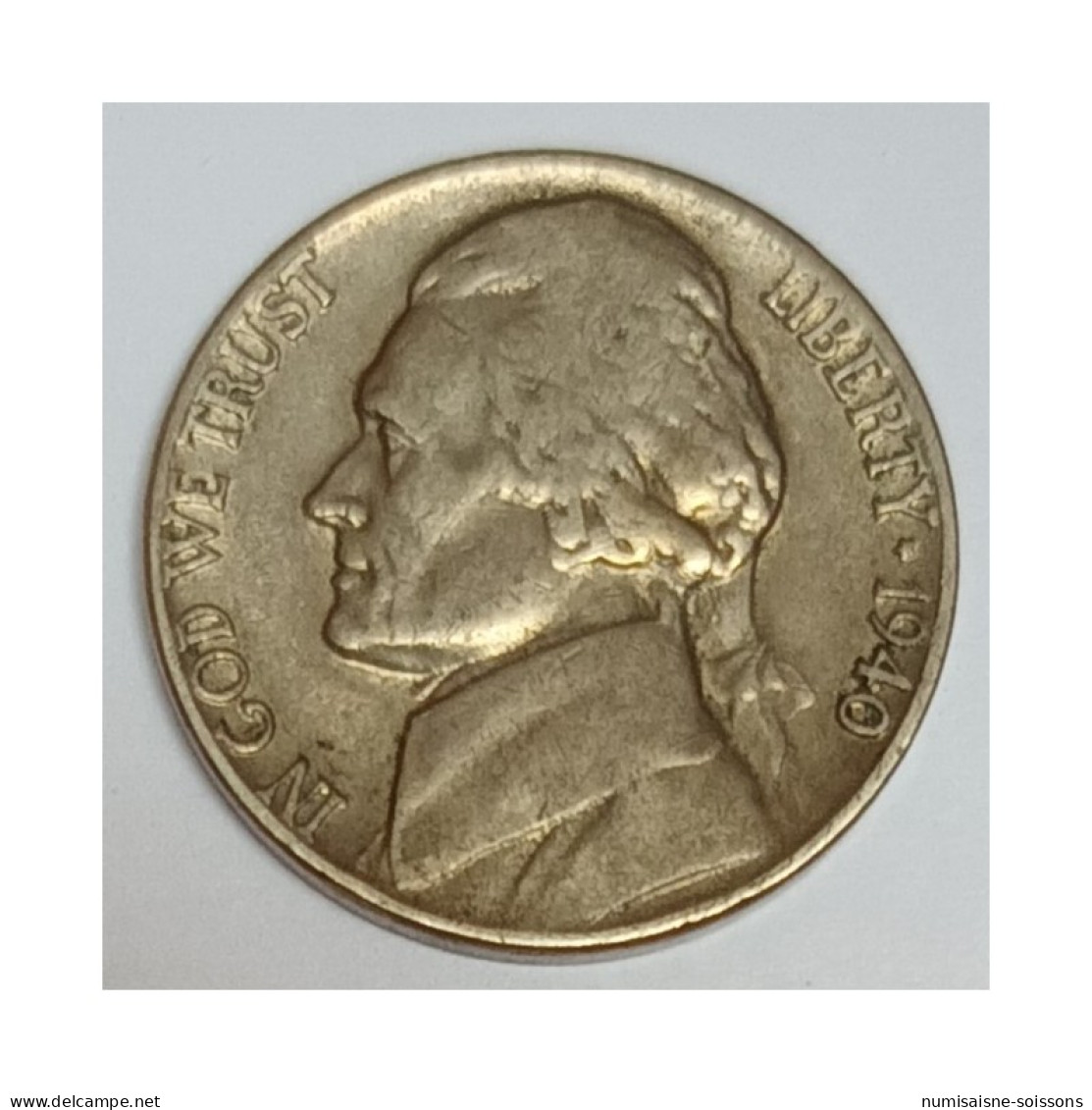 ETATS UNIS - KM 192 - 5 CENTS 1940 - Philadelphie - THOMAS JEFFERSON - TB - 1938-42: Vooroorlogse Munten