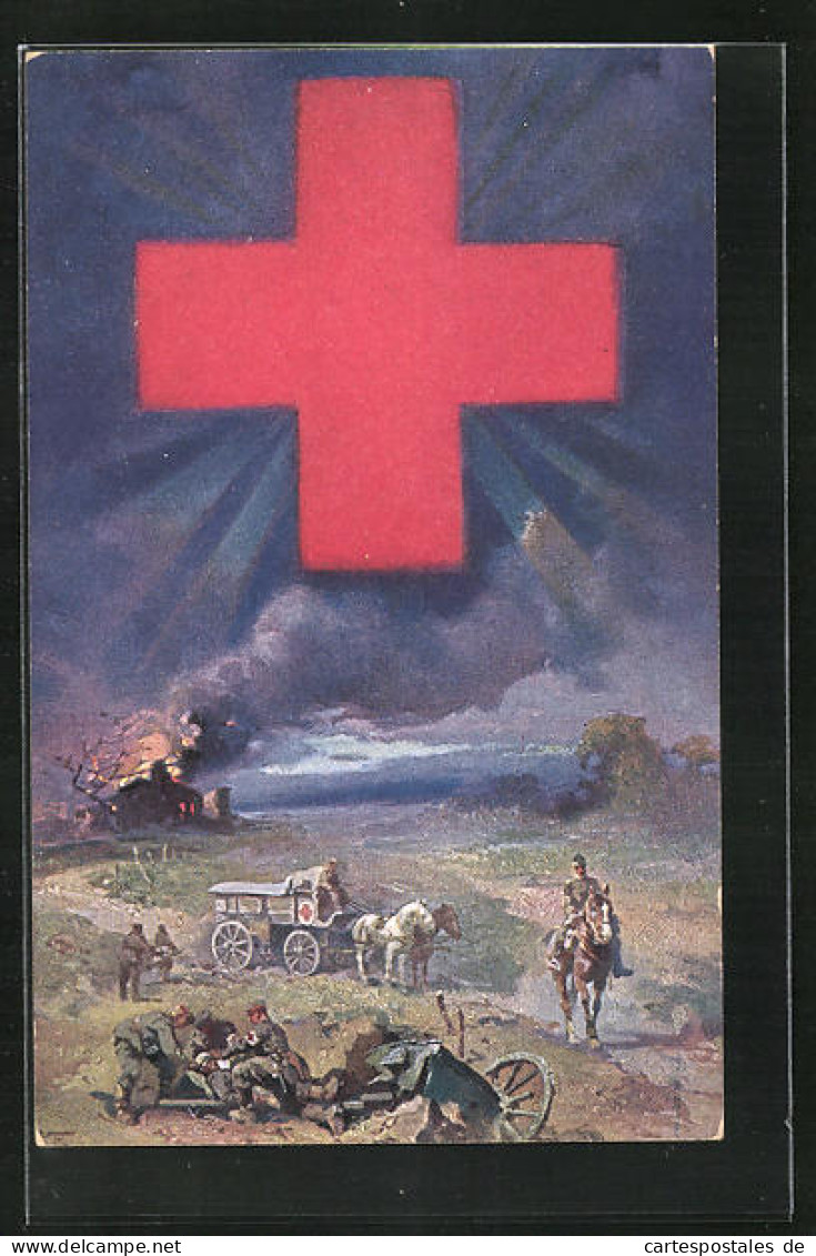 AK Rotes Kreuz, Kameraden Versorgen Verwundeten Soldaten  - Rotes Kreuz