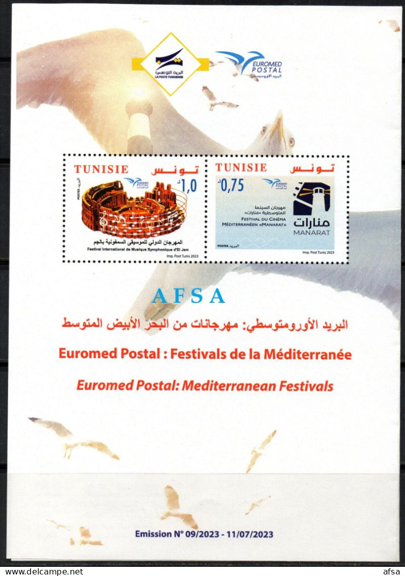 2023-Euromed Postal :Notice En 3 Langues: Arabe-Français- Anglais - Tunesien (1956-...)