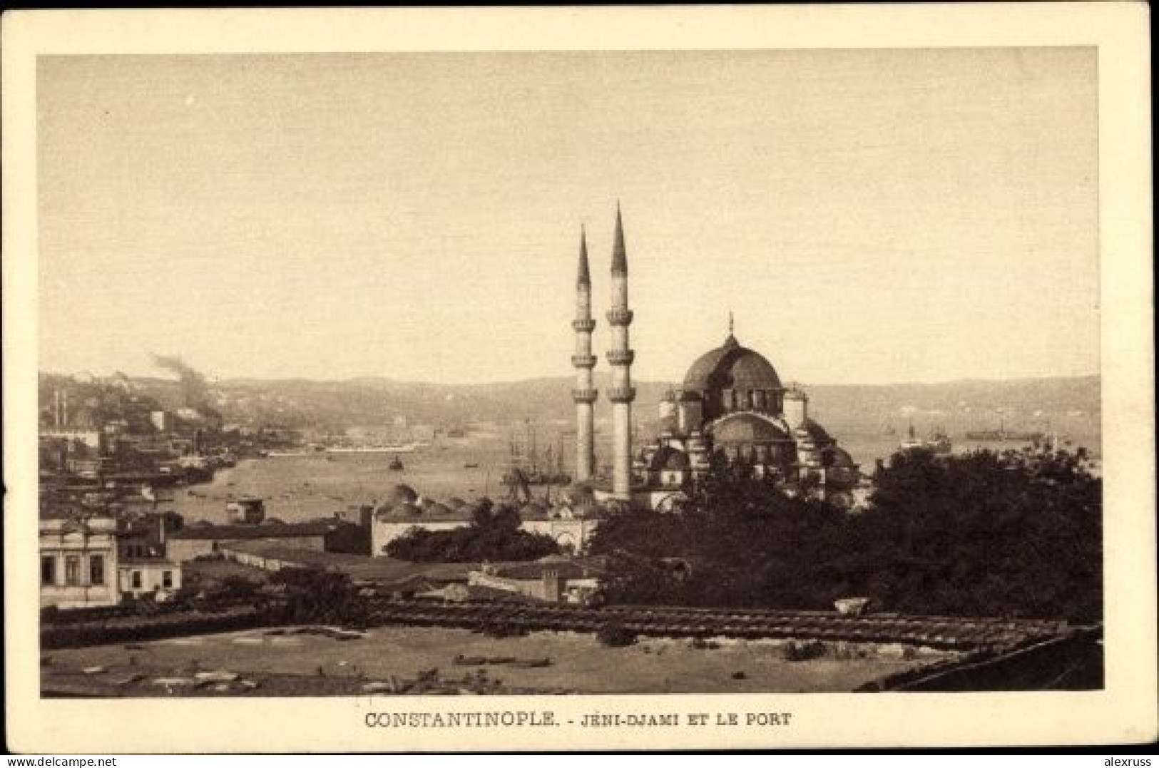 Postcard Constantinople Istanbul Turkey, Mosque Jéni Djami Et Le Port, Harbor, VF Unused - Islam