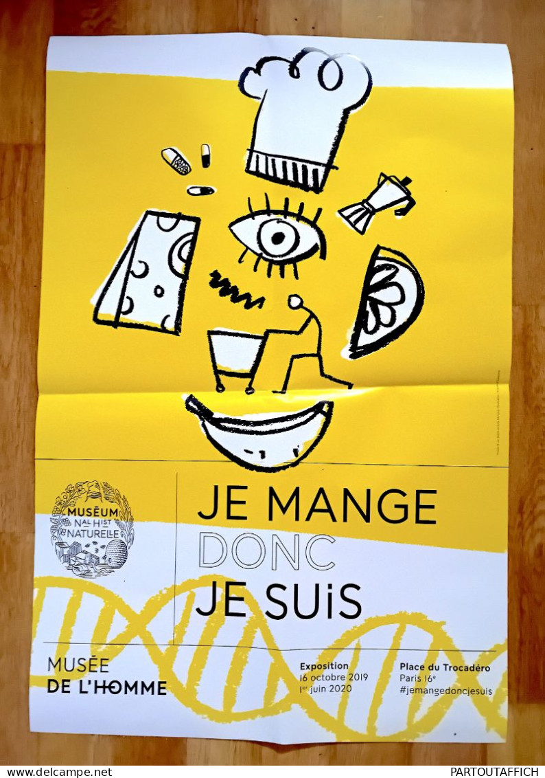 Affiche EXPO JE MANGE DONC JE SUIS 40x60c Musée De L'Homme Trocadéro Paris 2020 - Afiches