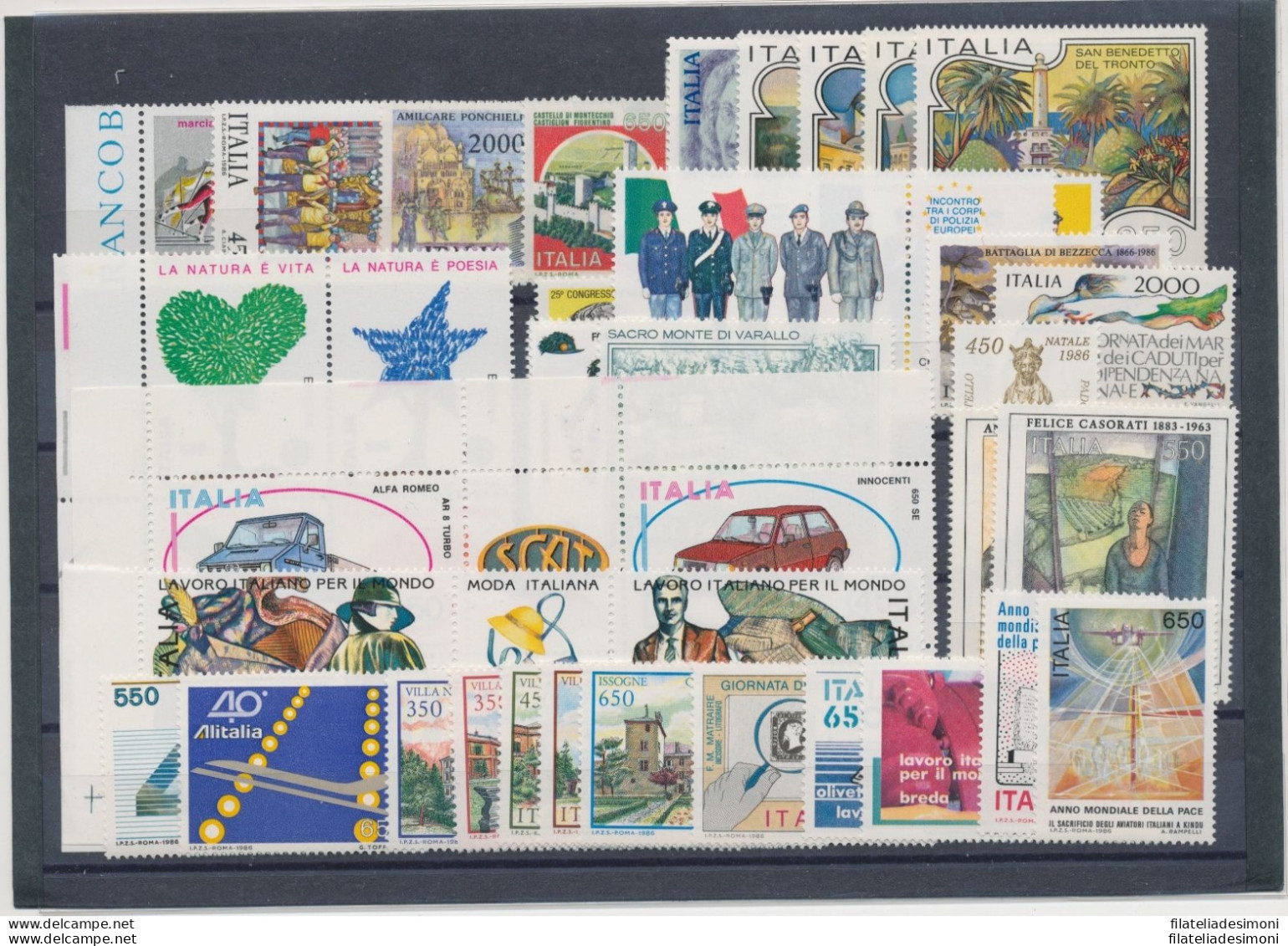 1986 Italia Repubblica, Annata Completa 42 Valori , Francobolli Nuovi - MNH** - Annate Complete