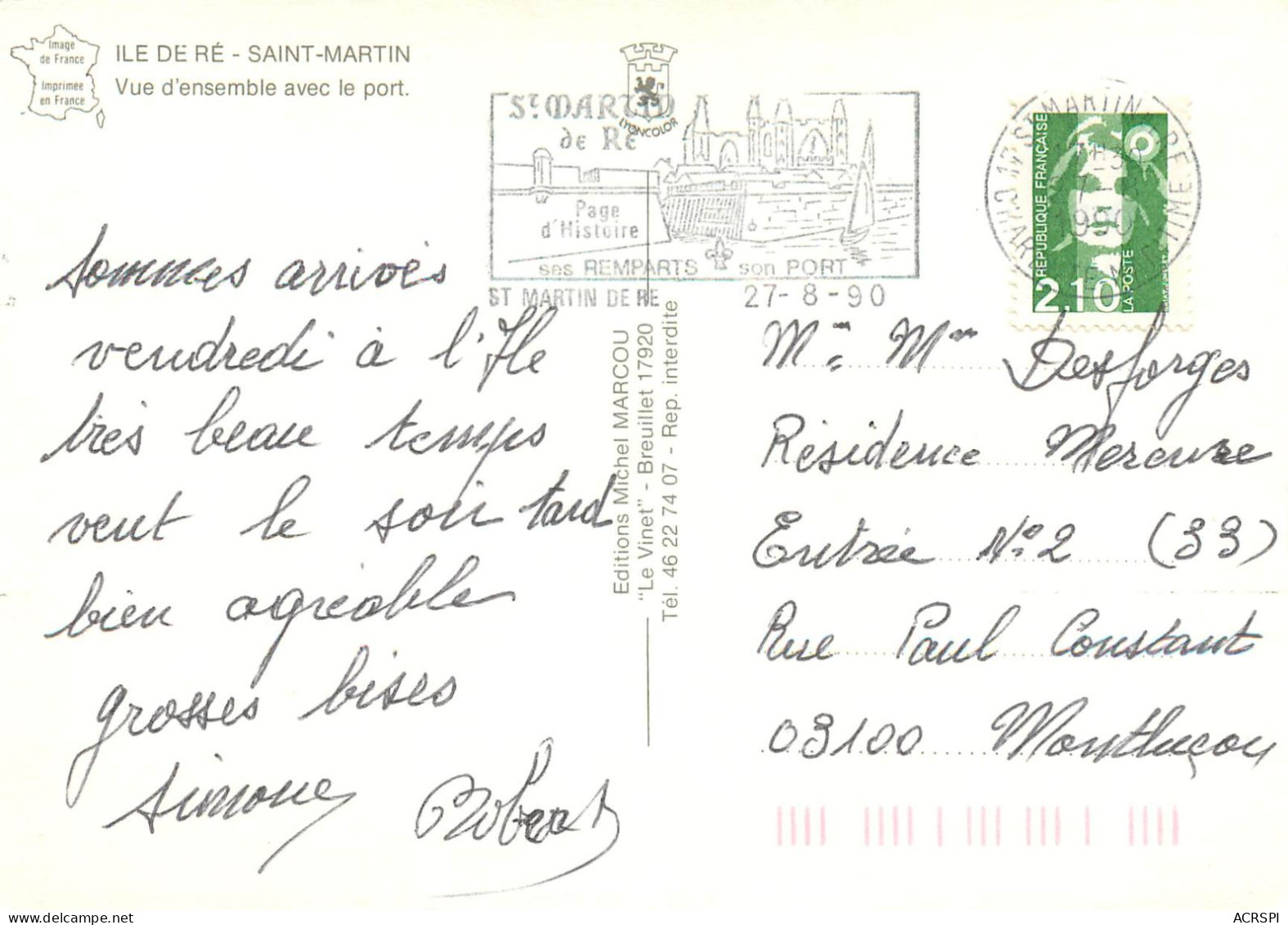 17  SAINT-MARTIN-DE-Ré   Le Port  Vue Générale Aérienne   (Scan R/V) N°   36    \MS9017 - Saint-Martin-de-Ré