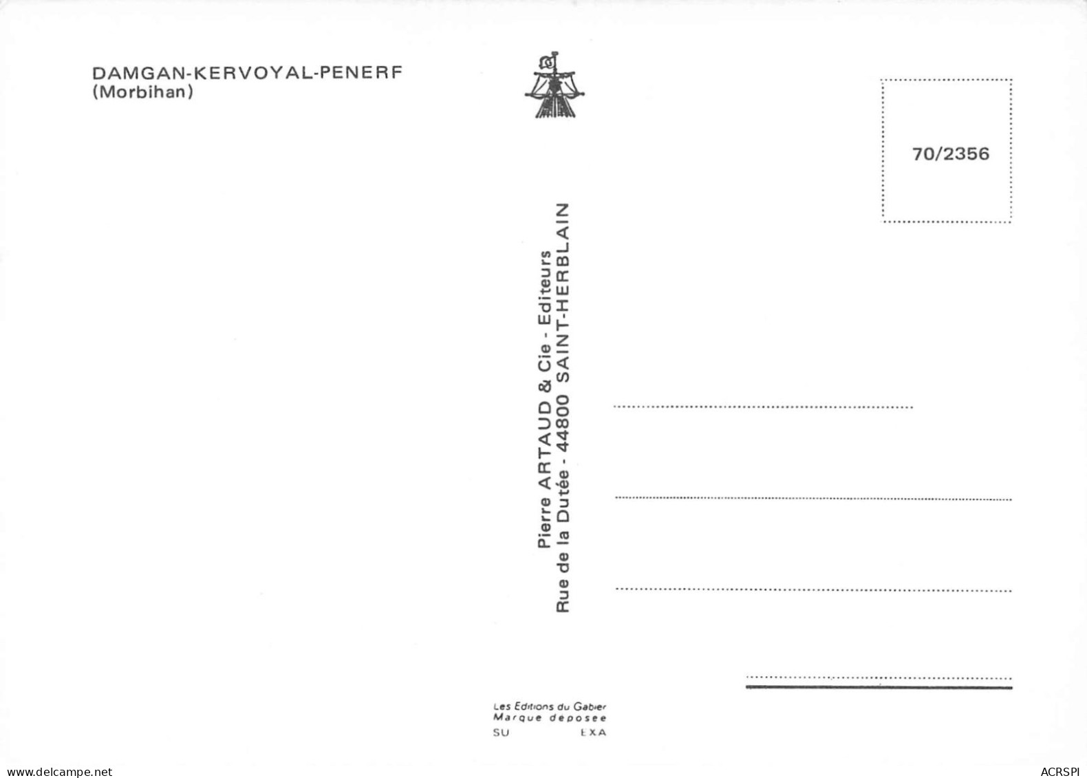 56  DAMGAN   KERVOYAL  PENERF Télégramme  (Scan R/V) N°   48   \MS9033 - Damgan