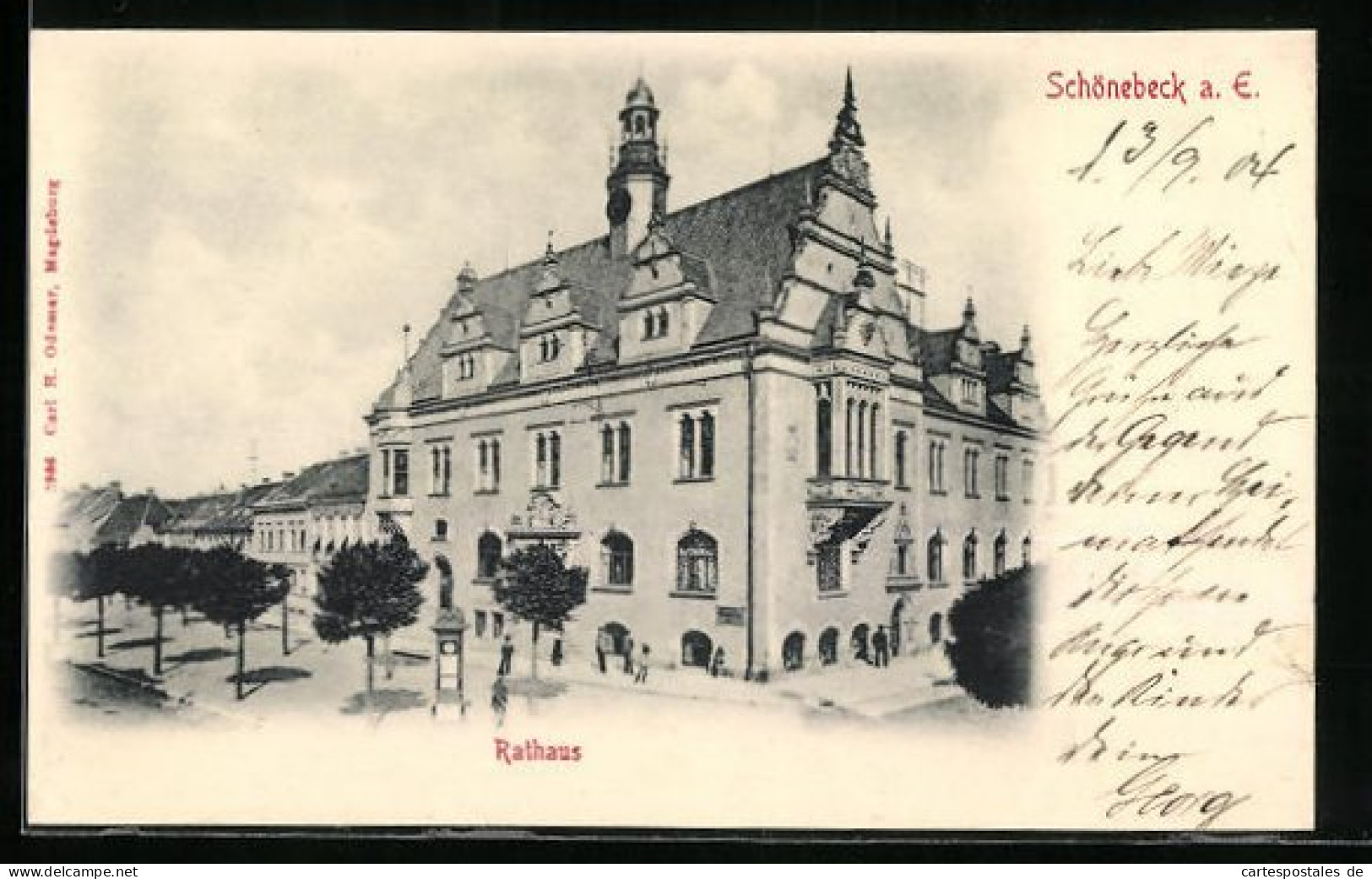 AK Schönebeck A. E., Rathaus Mit Strasse  - Schoenebeck (Elbe)