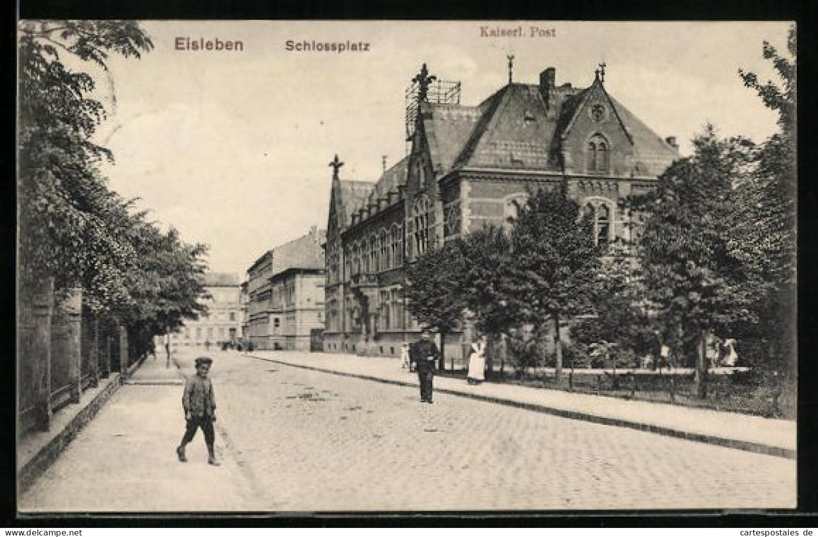 AK Eisleben, Kaiserliche Post Am Schlossplatz  - Lutherstadt Eisleben