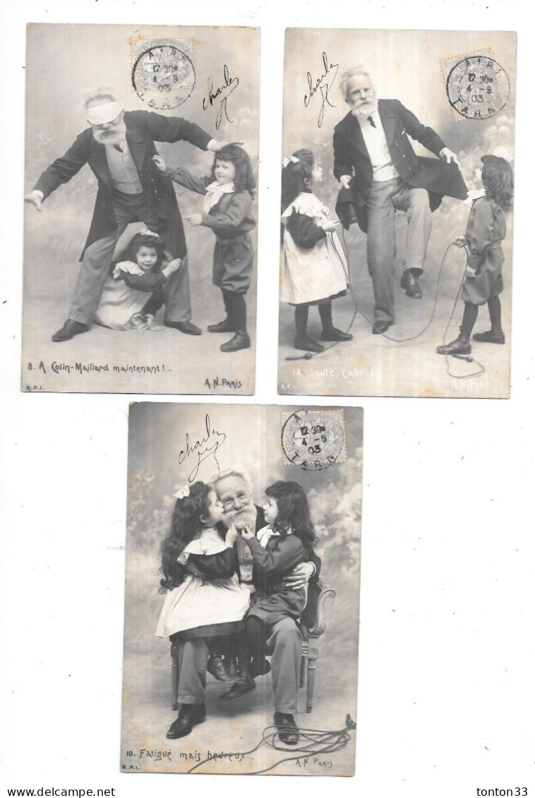 LOT De 7 CPA DOS SIMPLE De 1903 - HUMOUR - Le Grand Père Et Ses Petits Enfants - TOUL 5 - - 5 - 99 Postkaarten