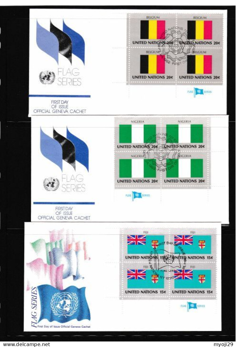 1980s Flag Series United Nations Cover 6 Pieces - Covers